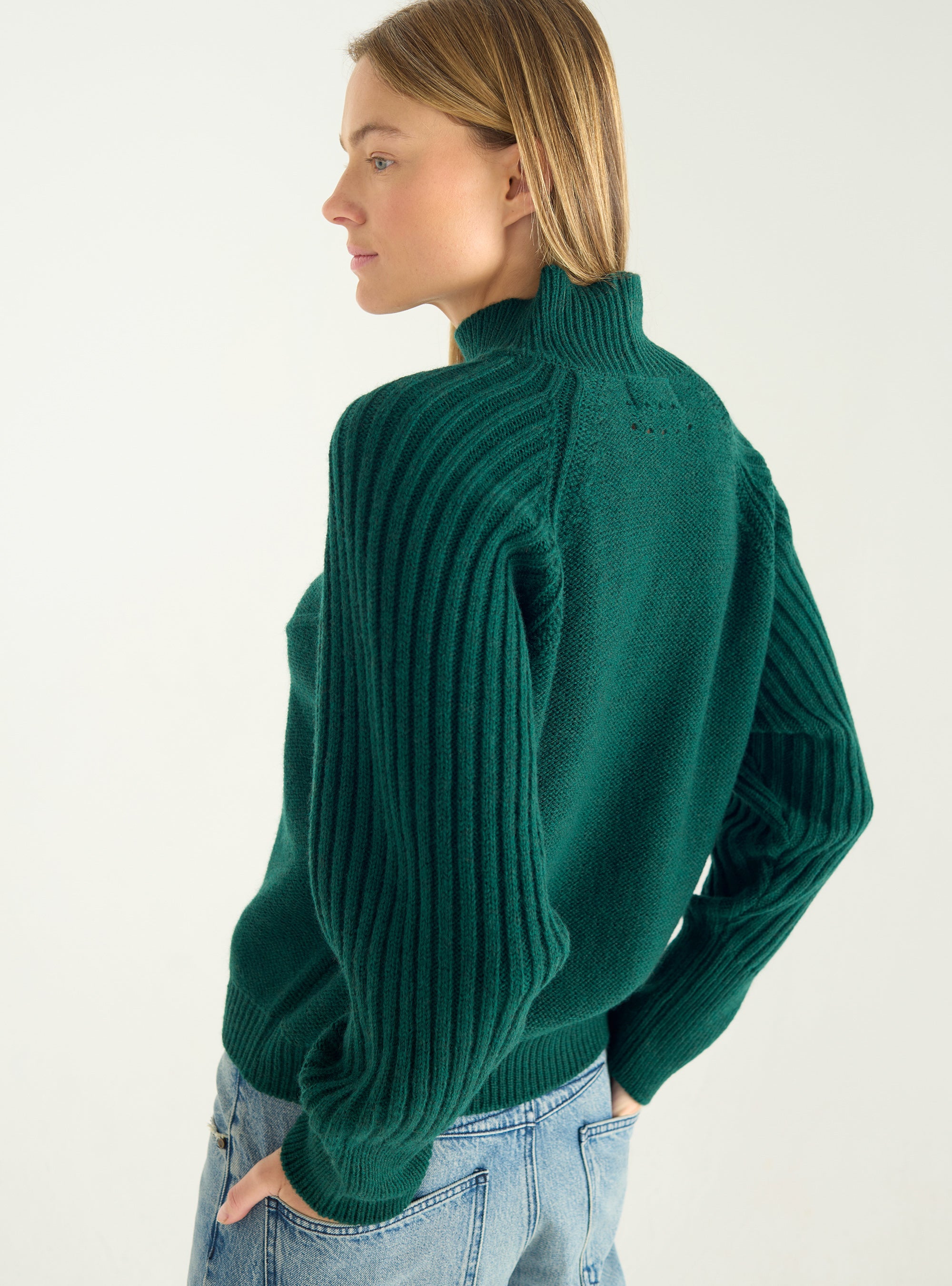 Italian wool cable-knit sweater