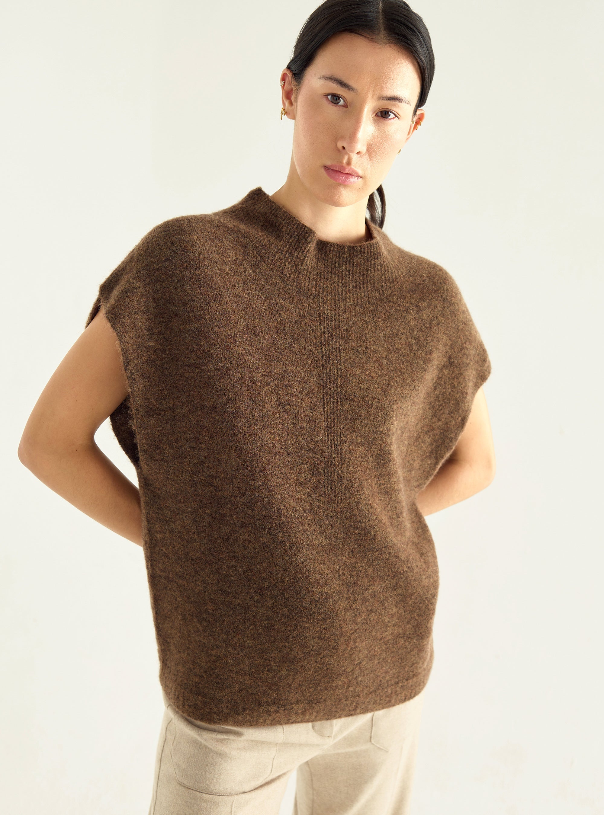 Oversized sleeveless sweater