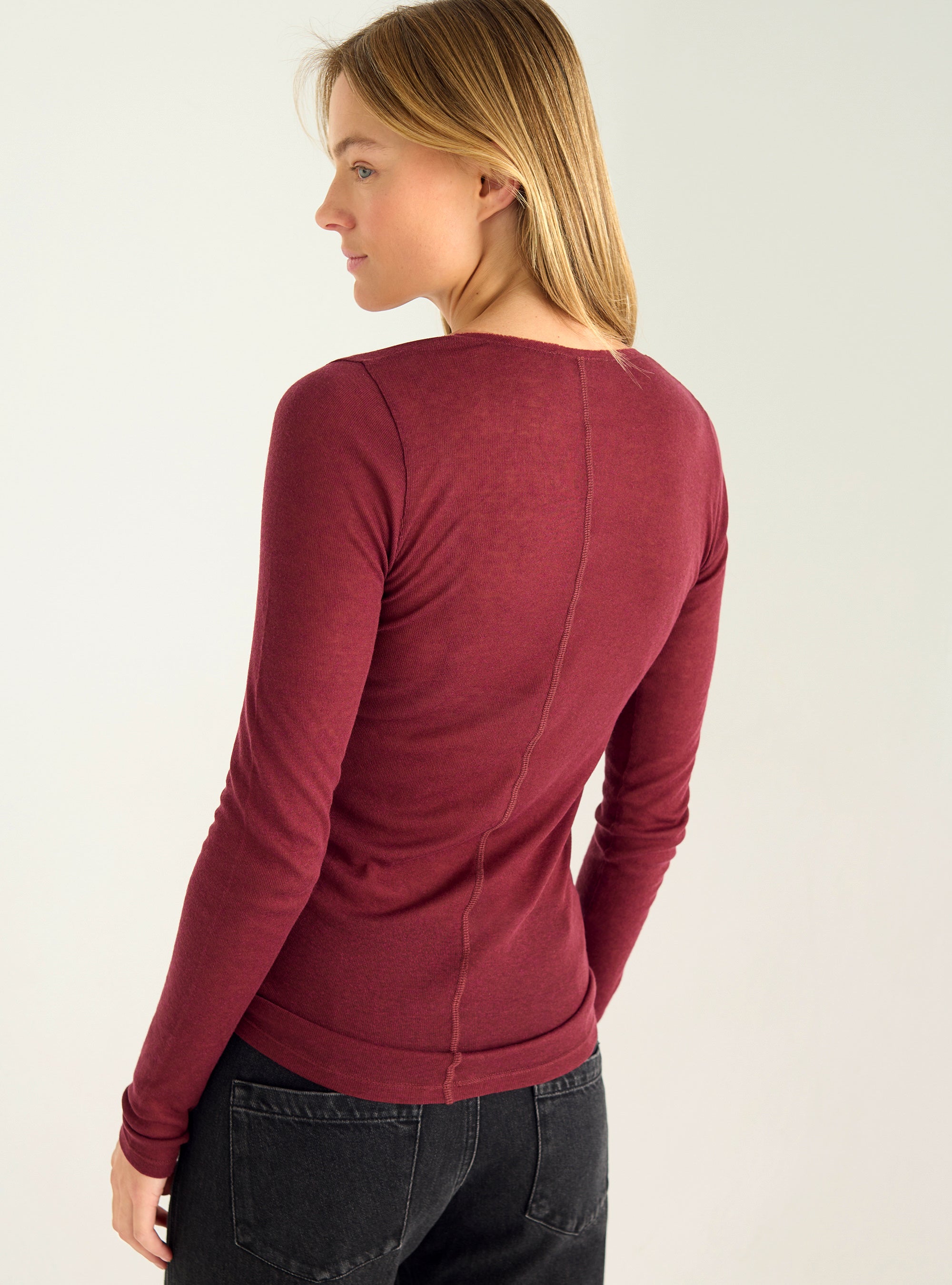 Long-sleeved Lyocell jersey T-shirt