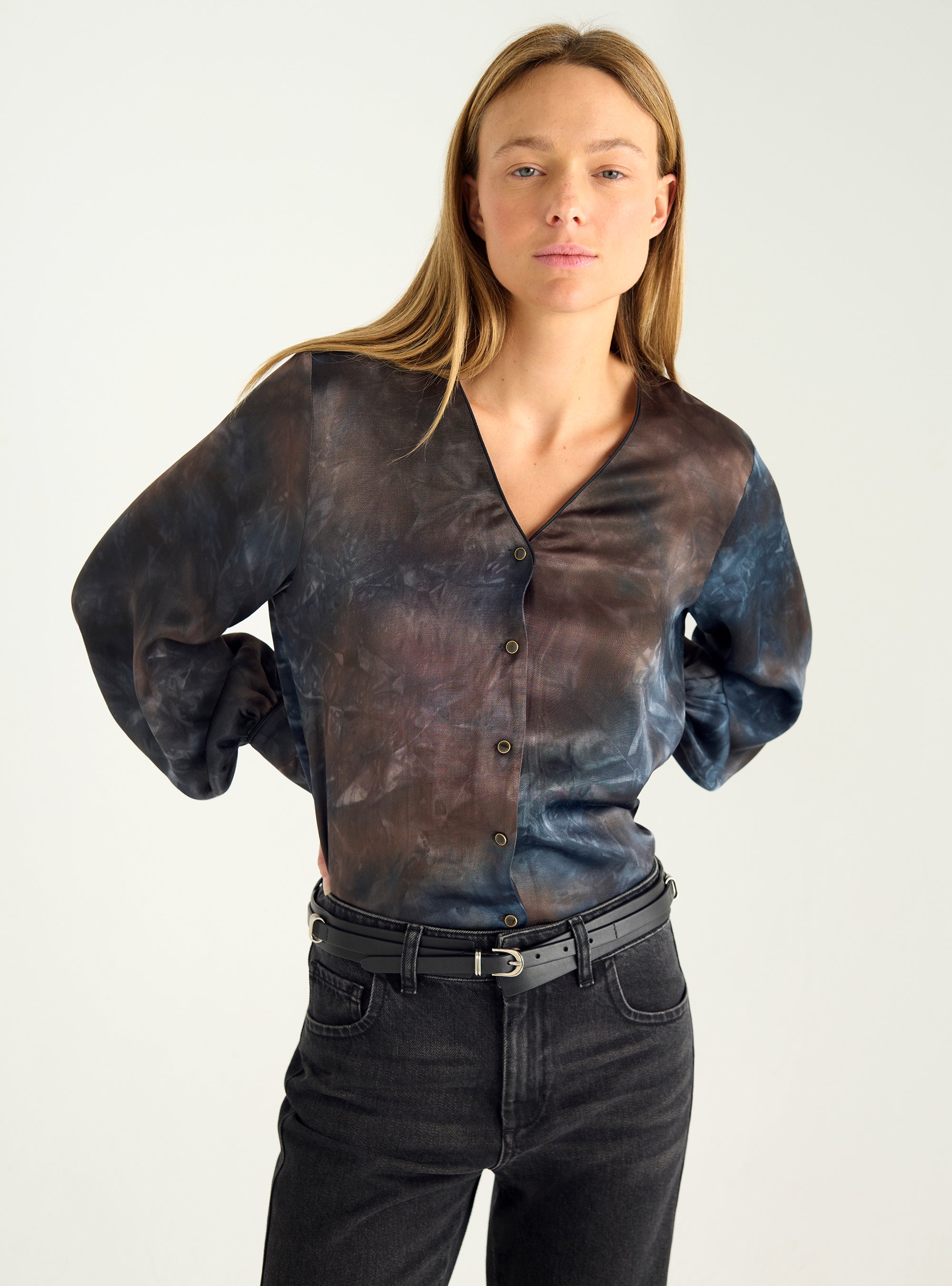 Printed flowing blouse