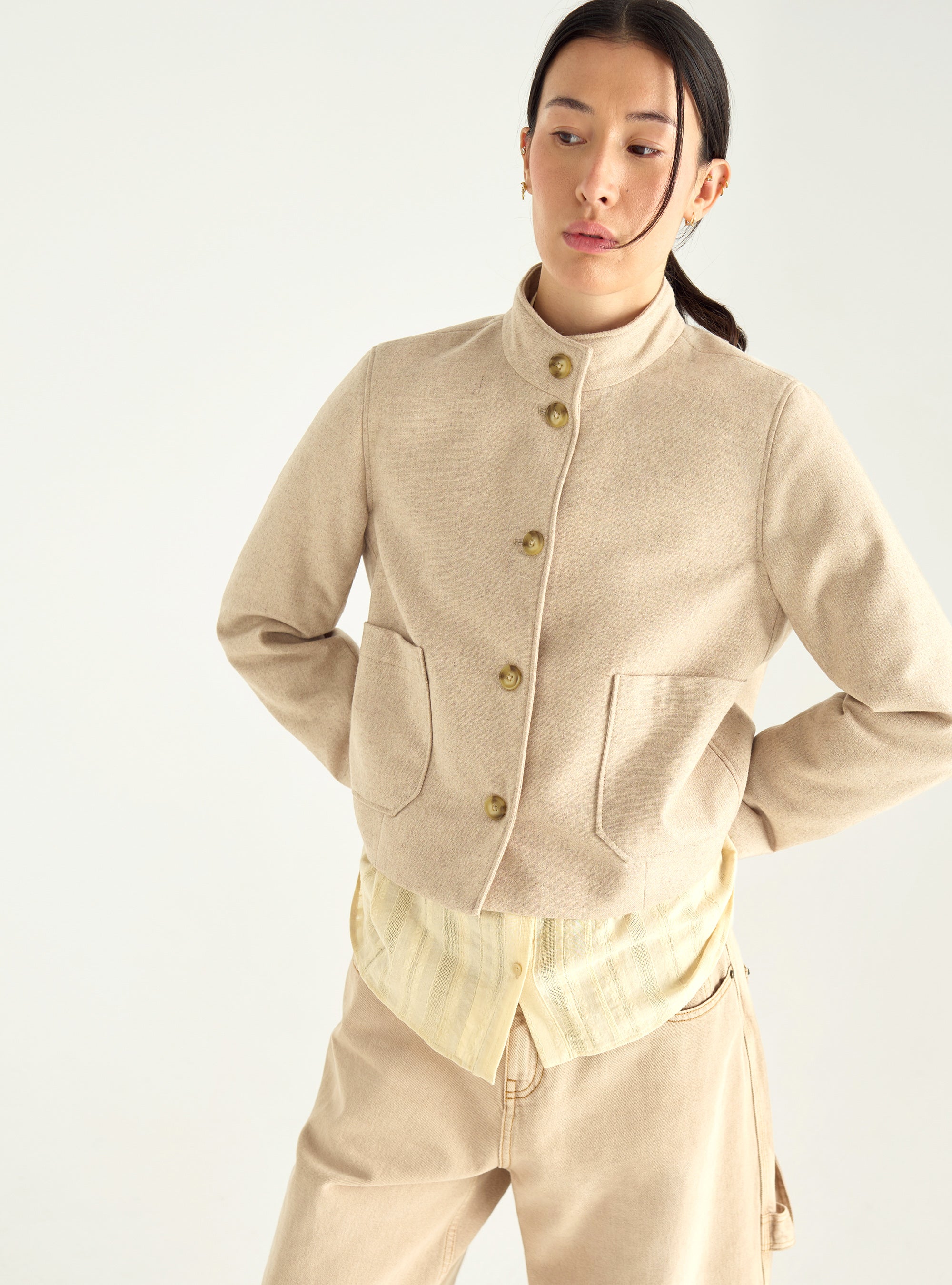 Short jacket in woollen cloth