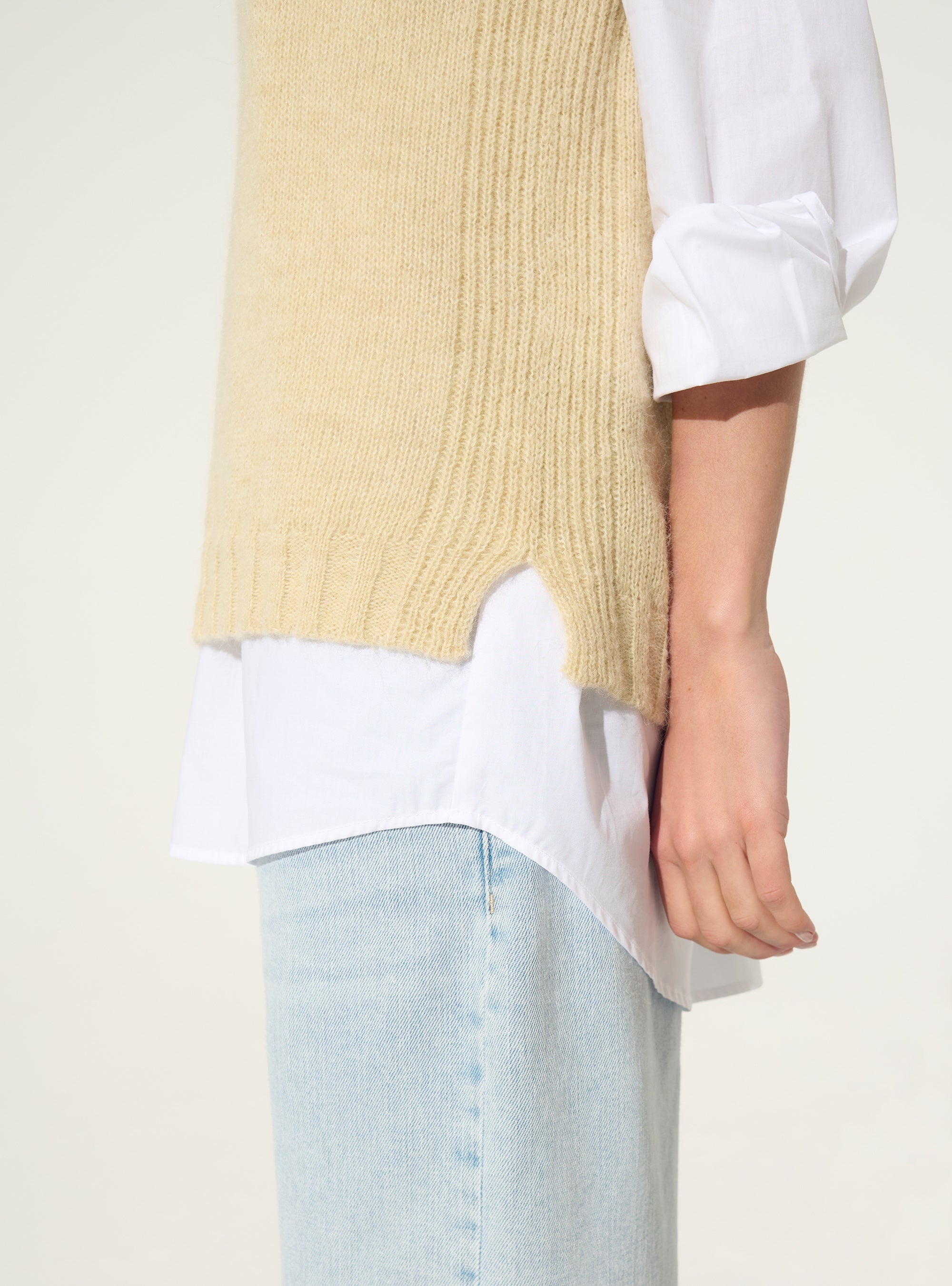 Ecru sleeveless sweater