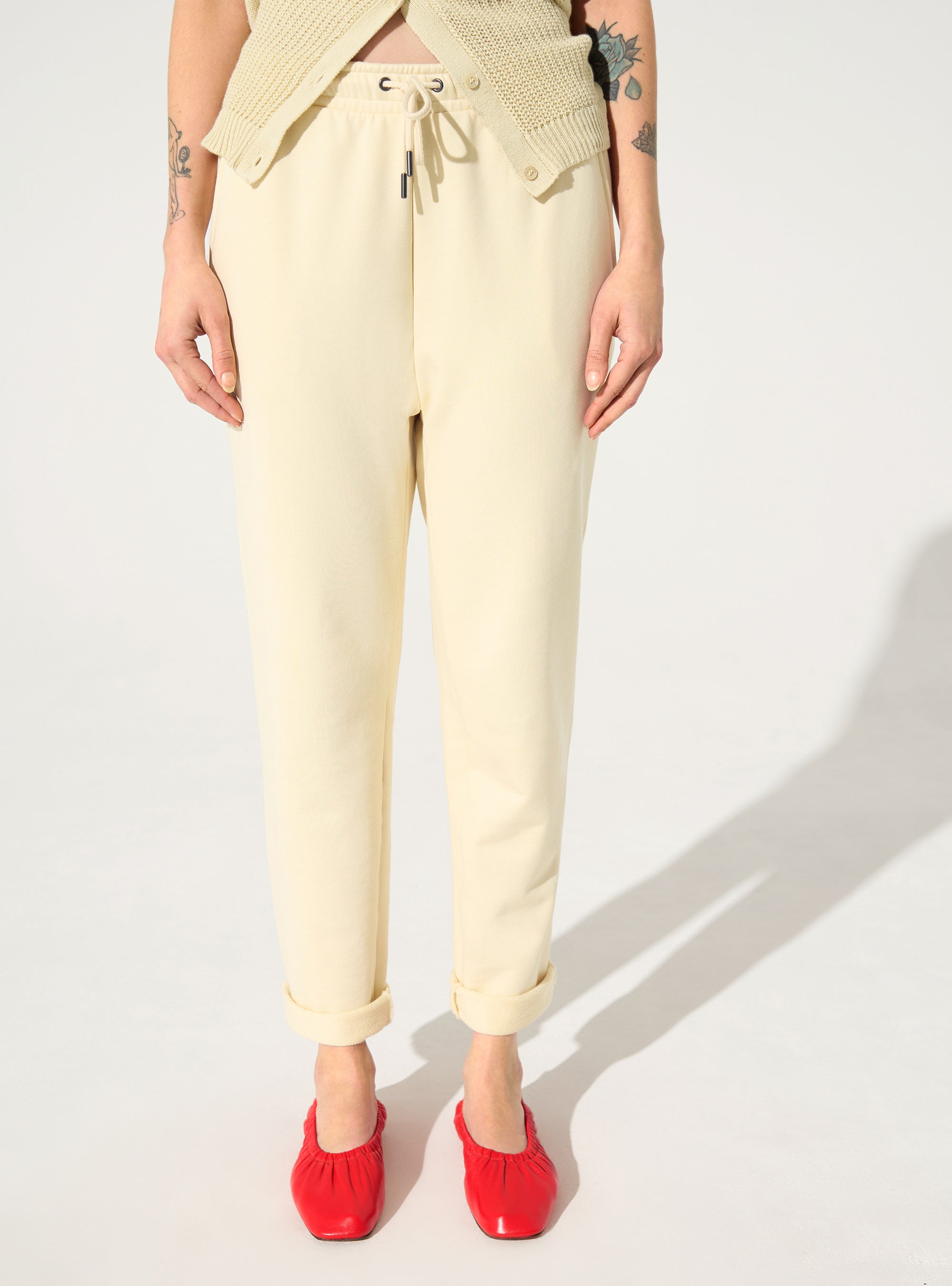 Ecru organic cotton trousers