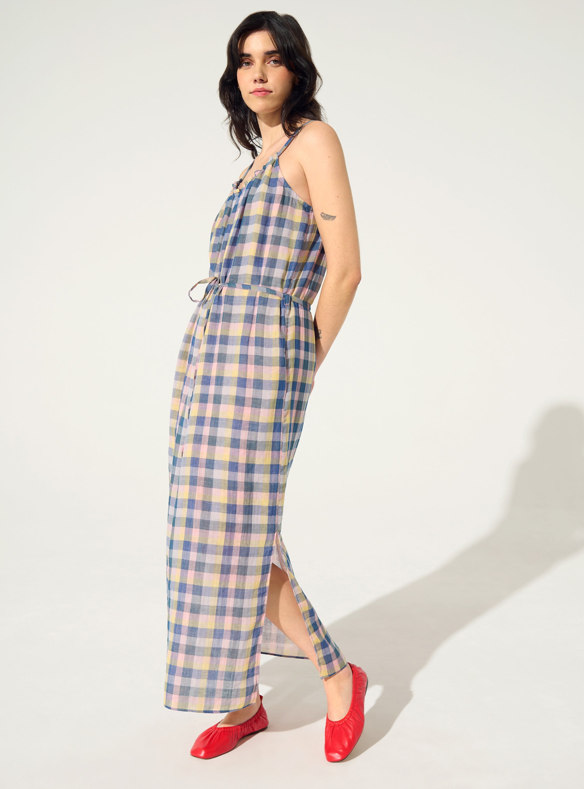 Cotton checkered dress