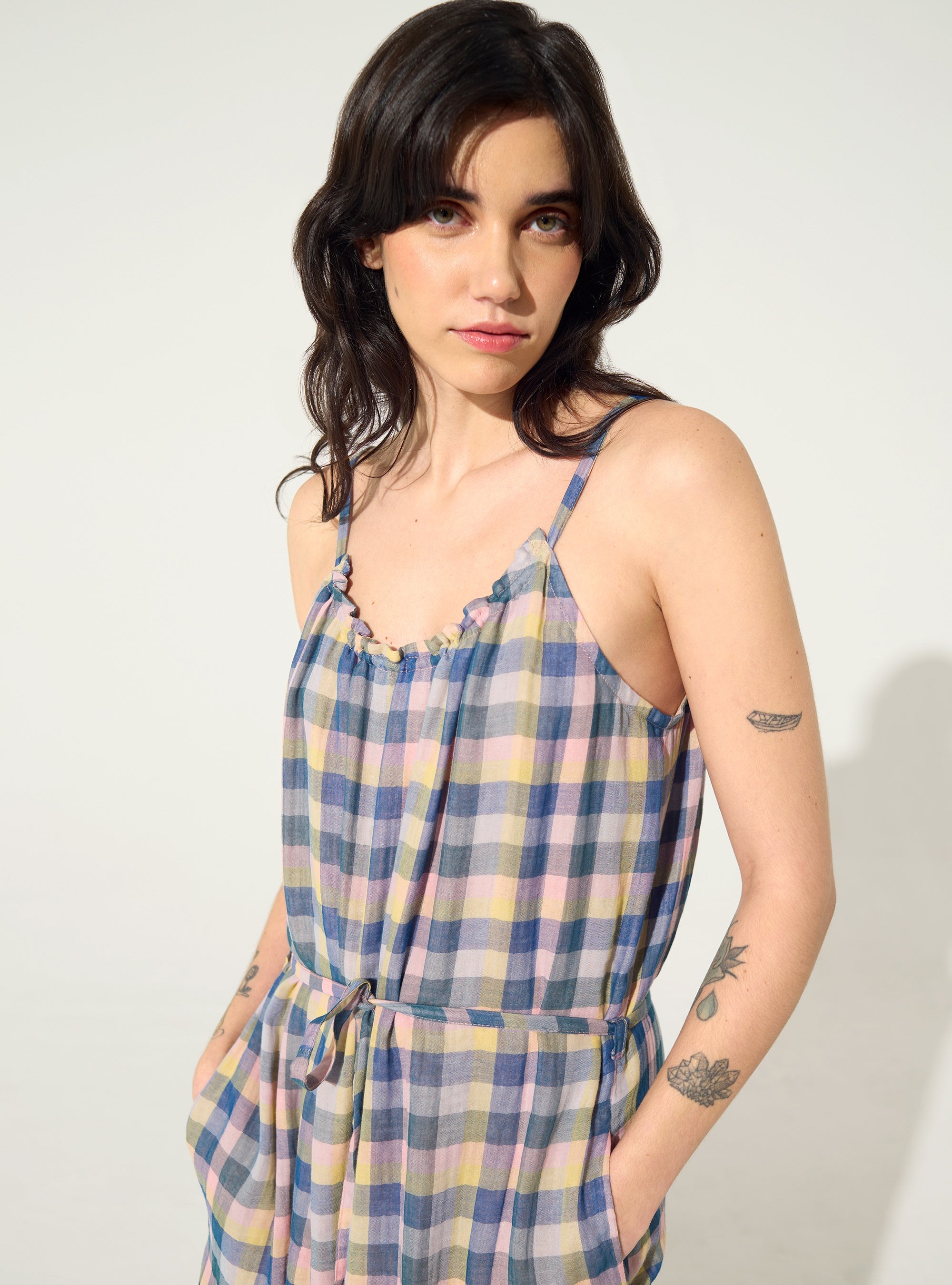Cotton checkered dress