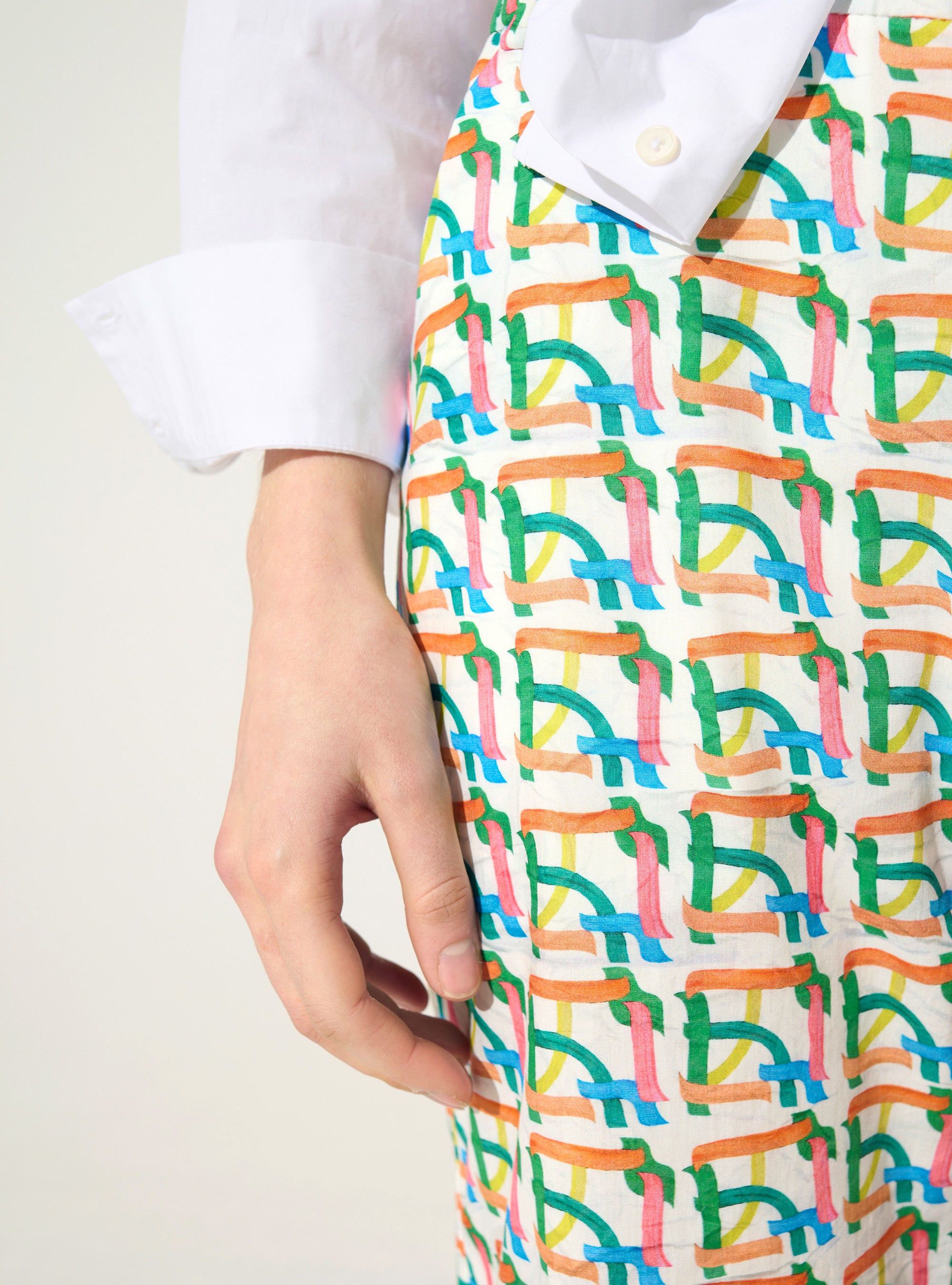 Printed cotton trousers