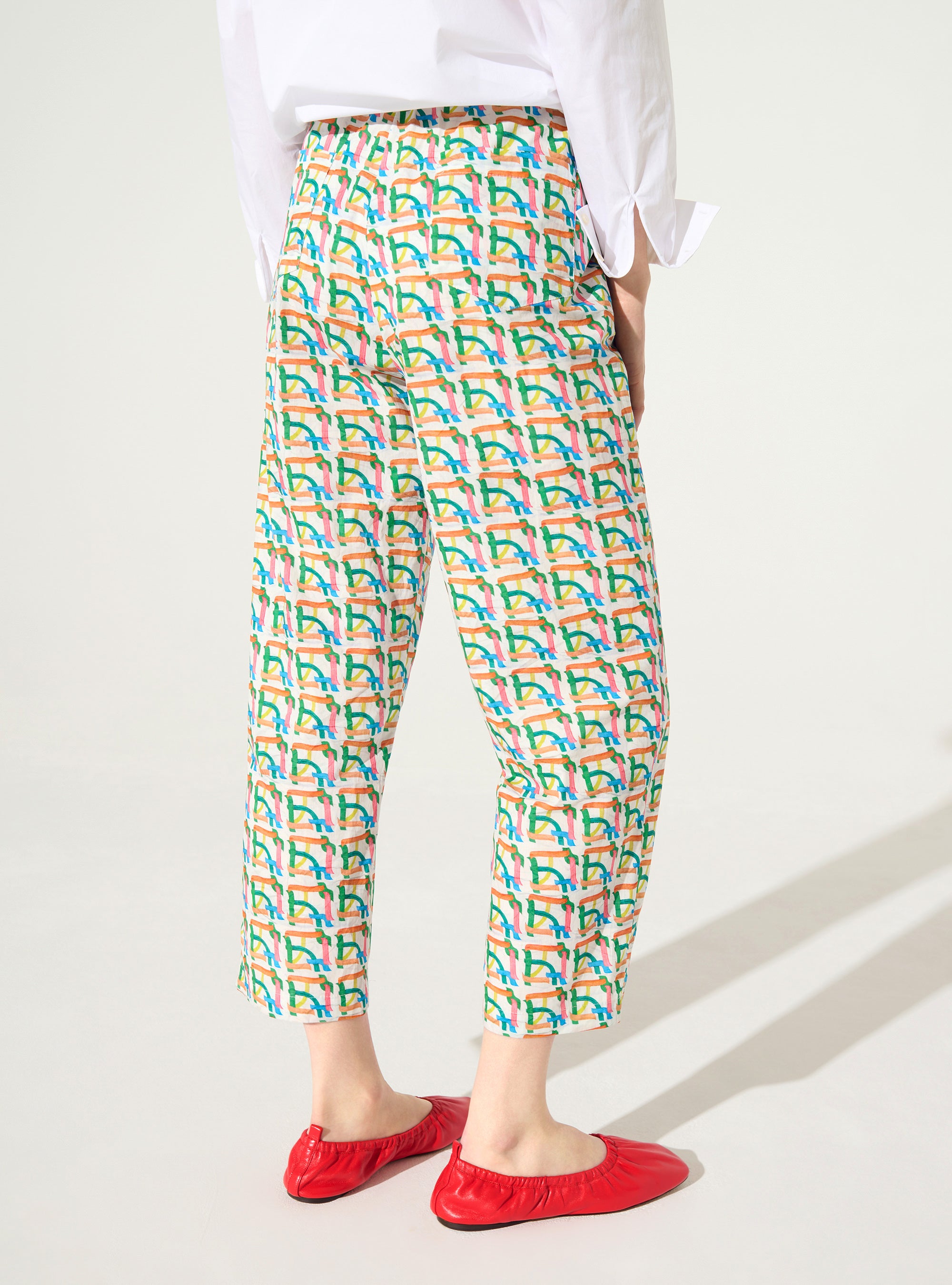 Printed cotton trousers