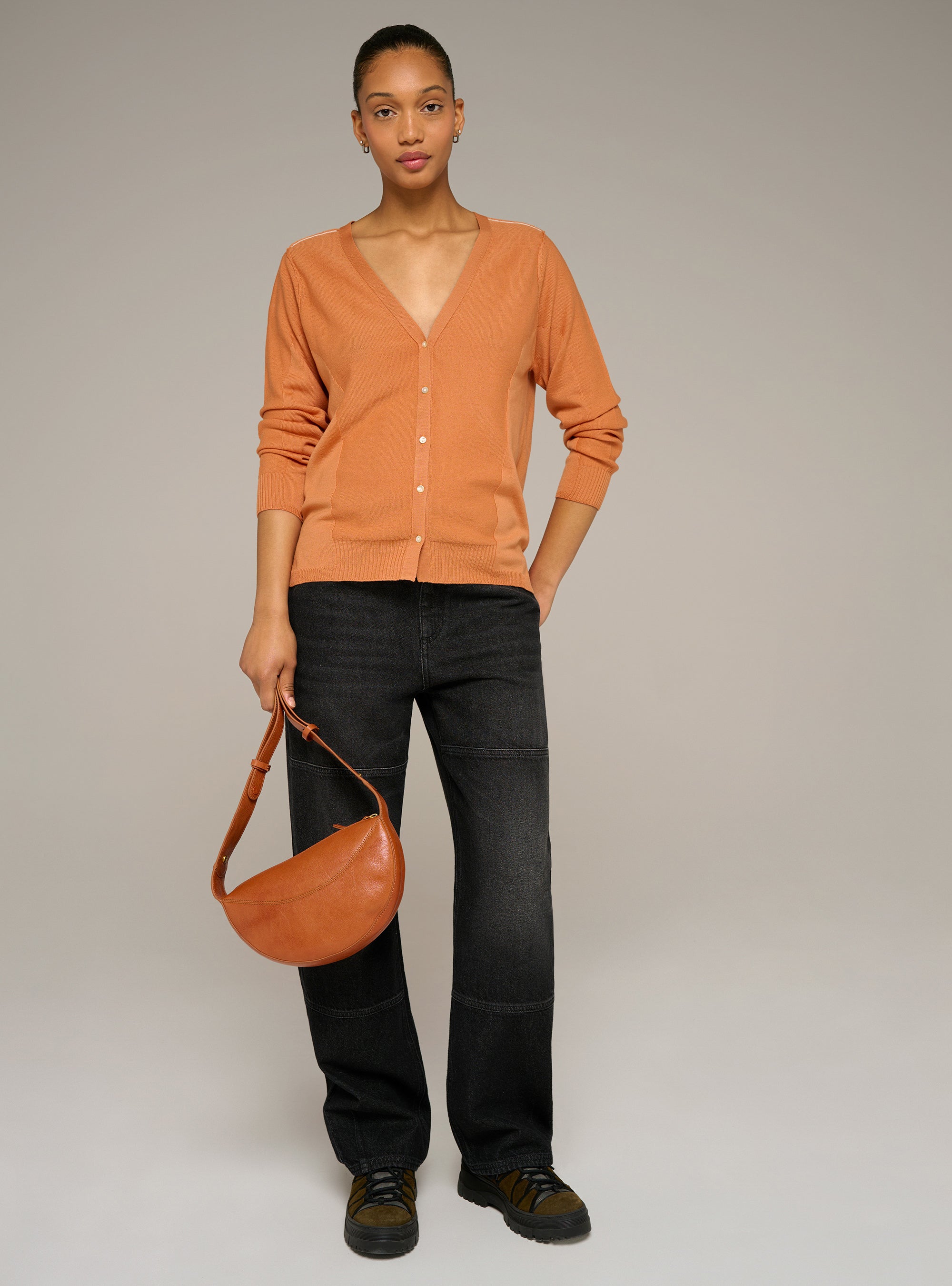 Cotélac acoté Fine-knit wool V-neck cardigan