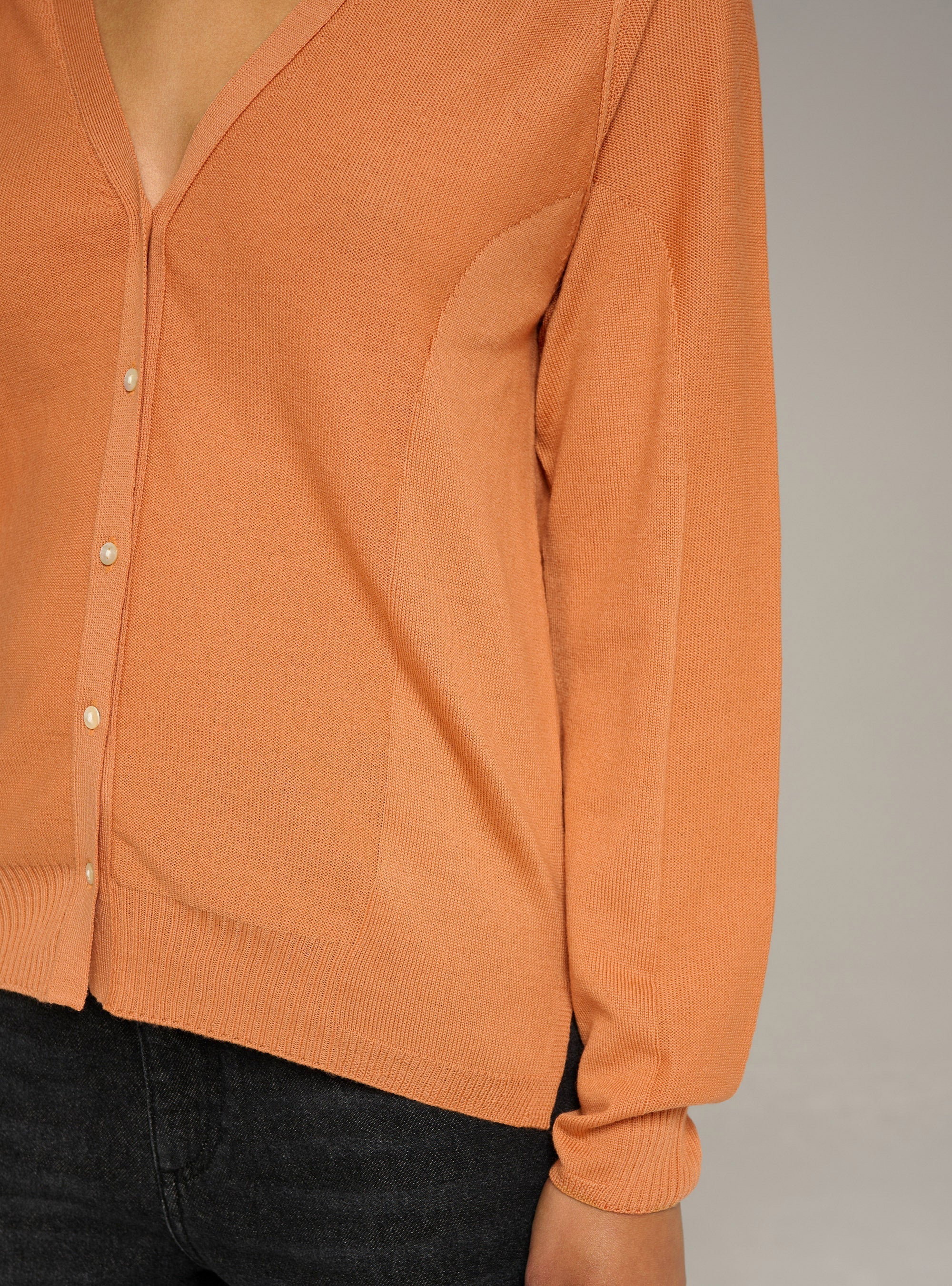 Cotélac Fine-knit wool V-neck cardigan