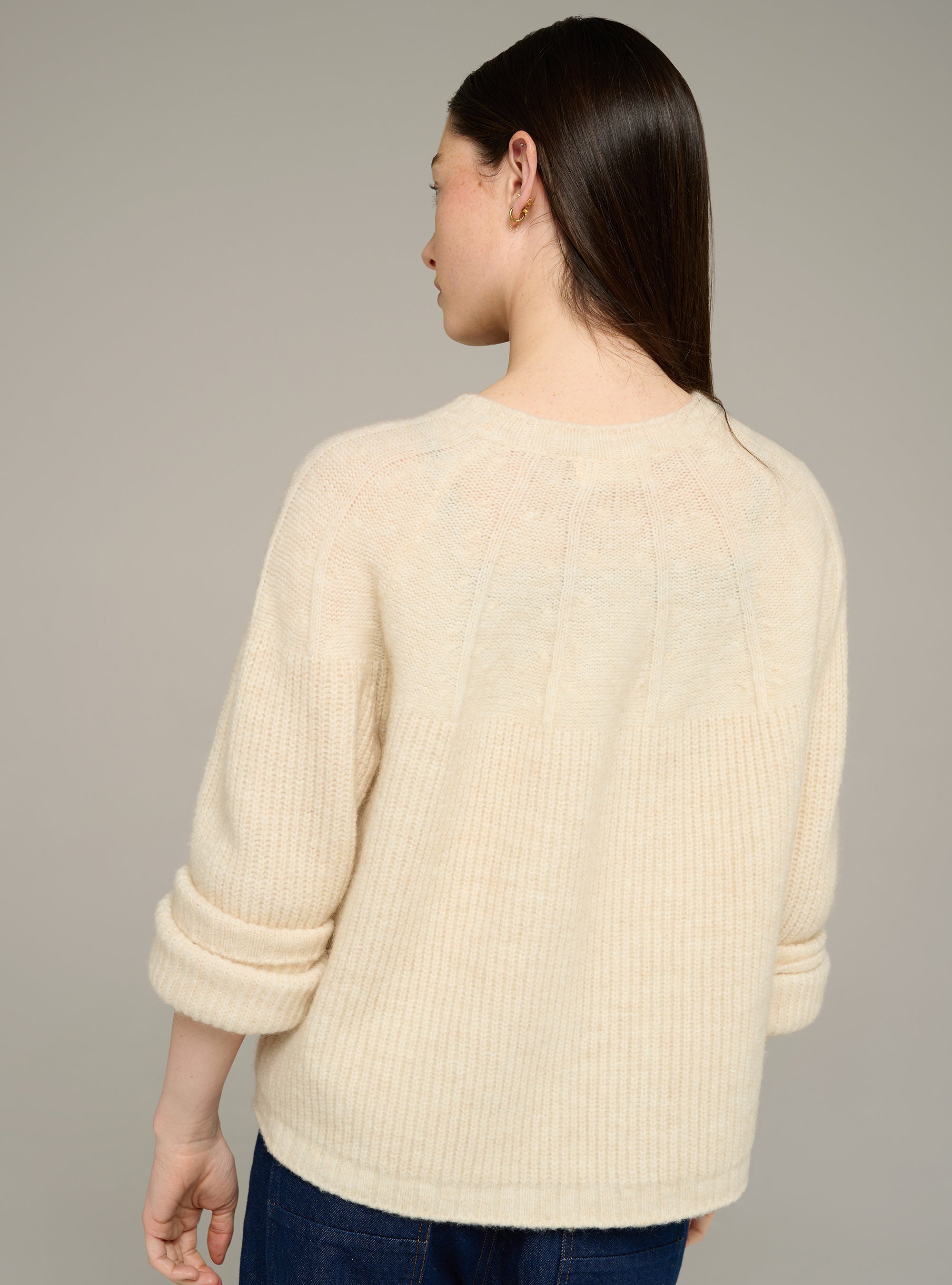 Cotélac Oversized ribbed-knit crewneck sweater