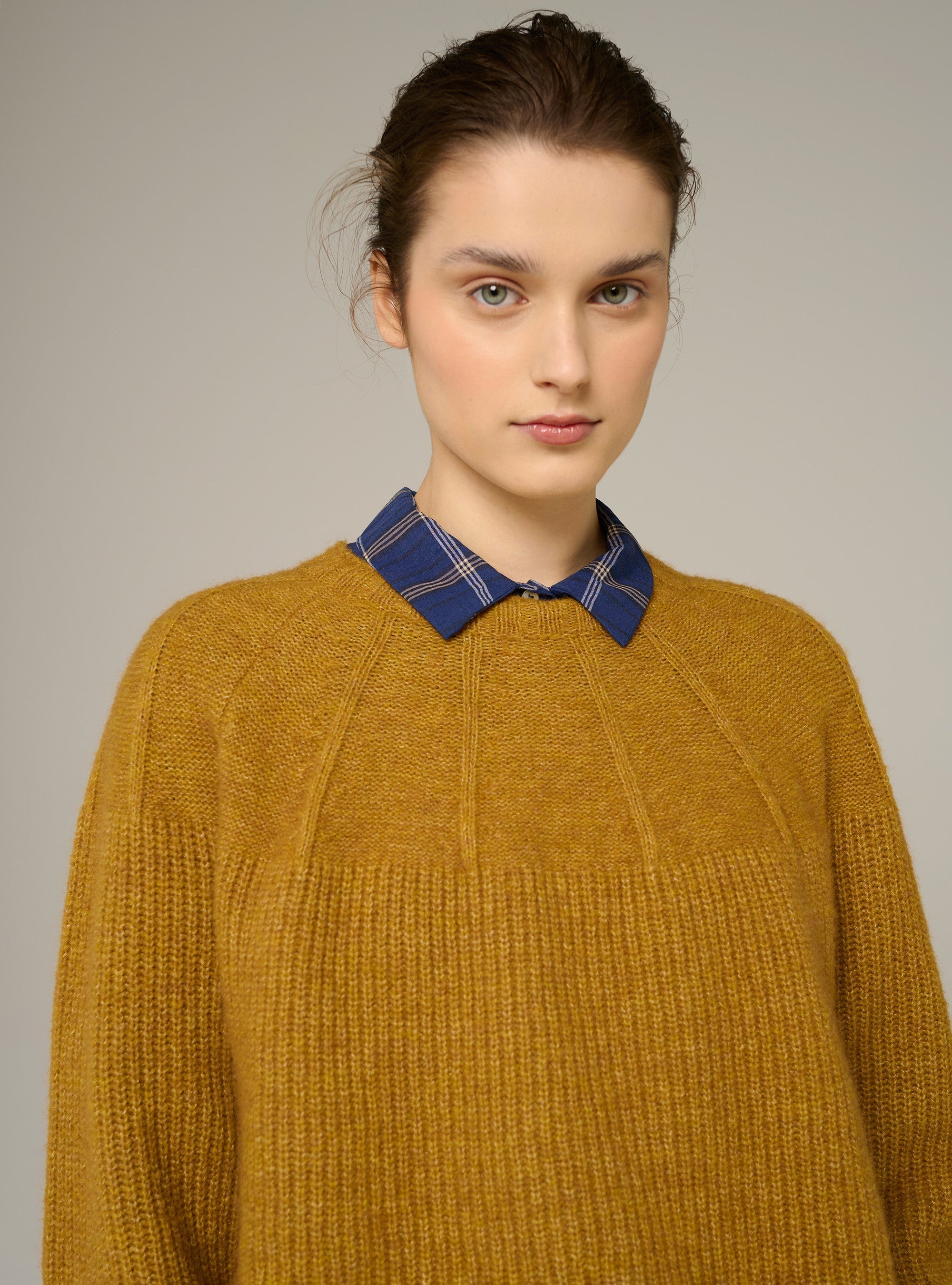 Cotélac Oversized ribbed-knit crewneck sweater