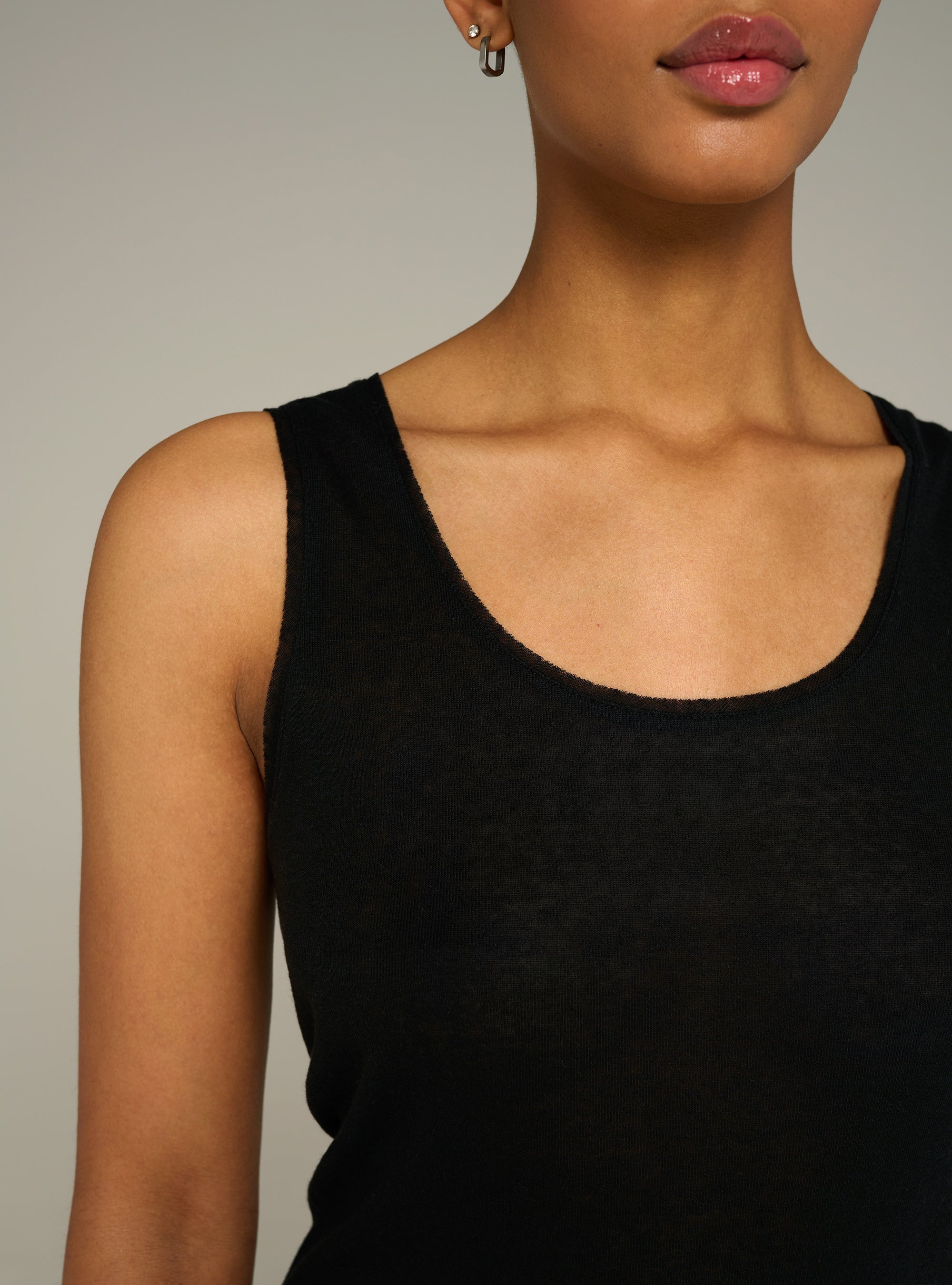 Cotélac Fitted crewneck jersey tank top