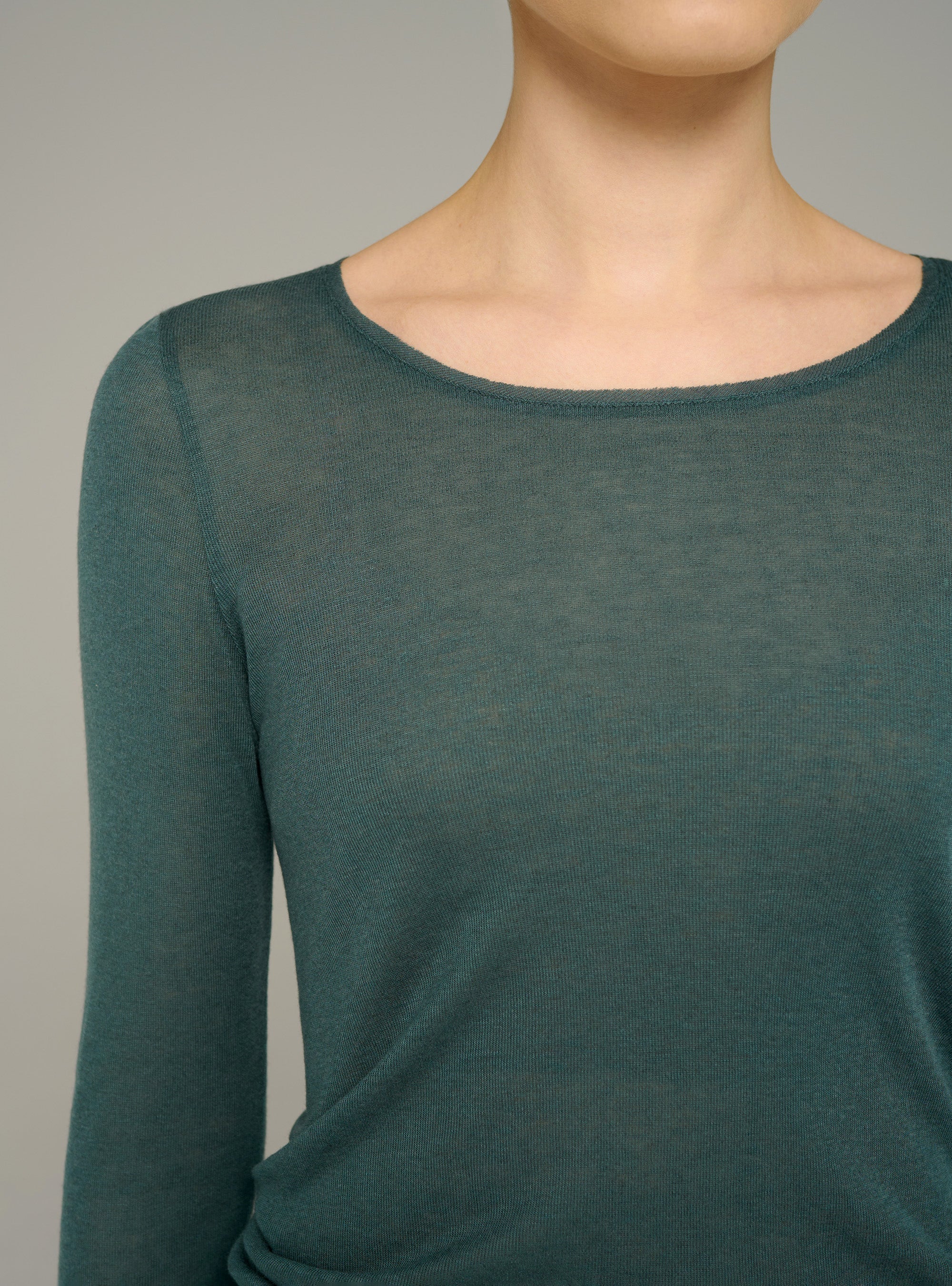 Cotélac Fitted long-sleeve crewneck jersey tee