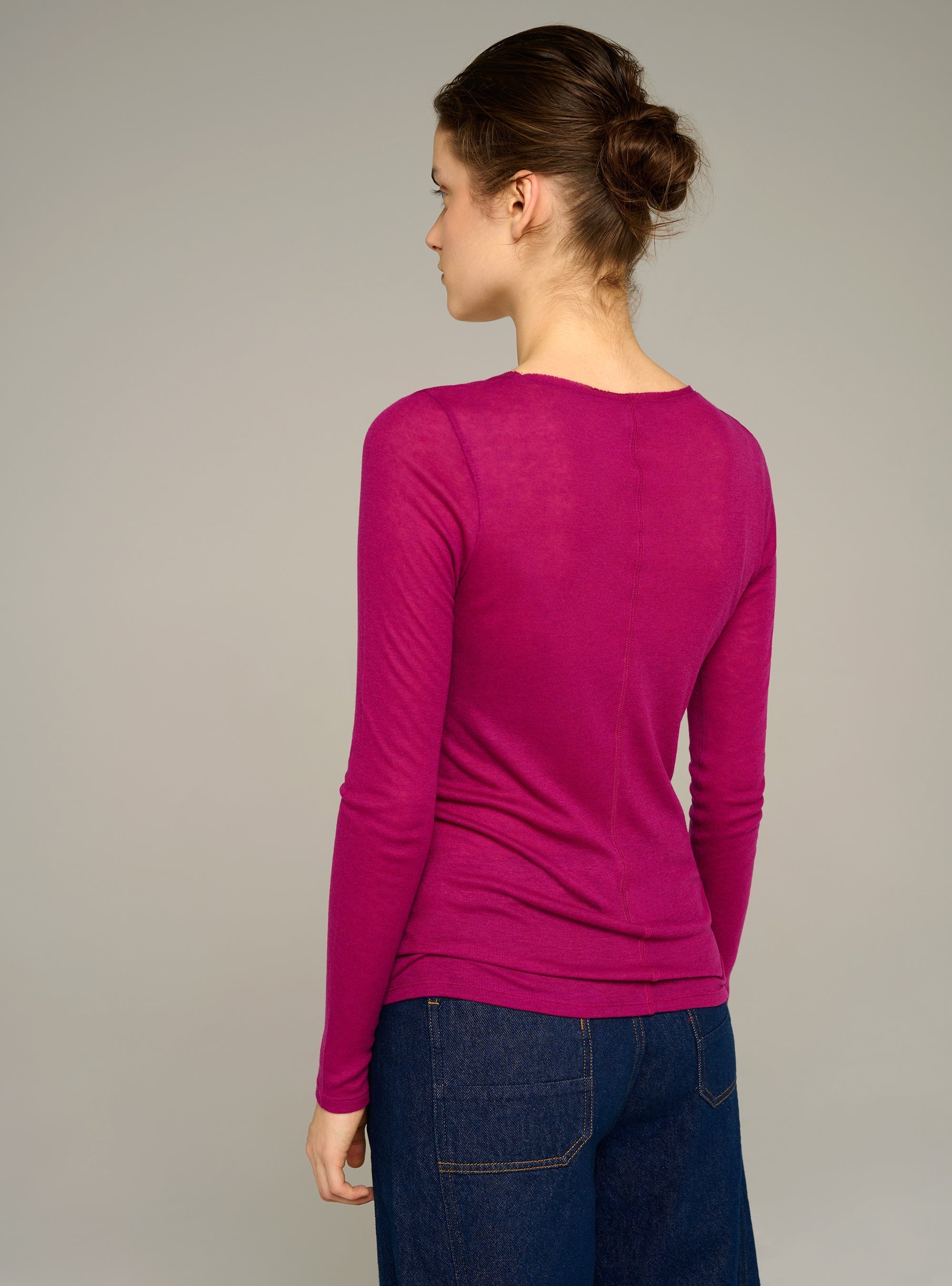 Cotélac Fitted long-sleeve crewneck jersey tee