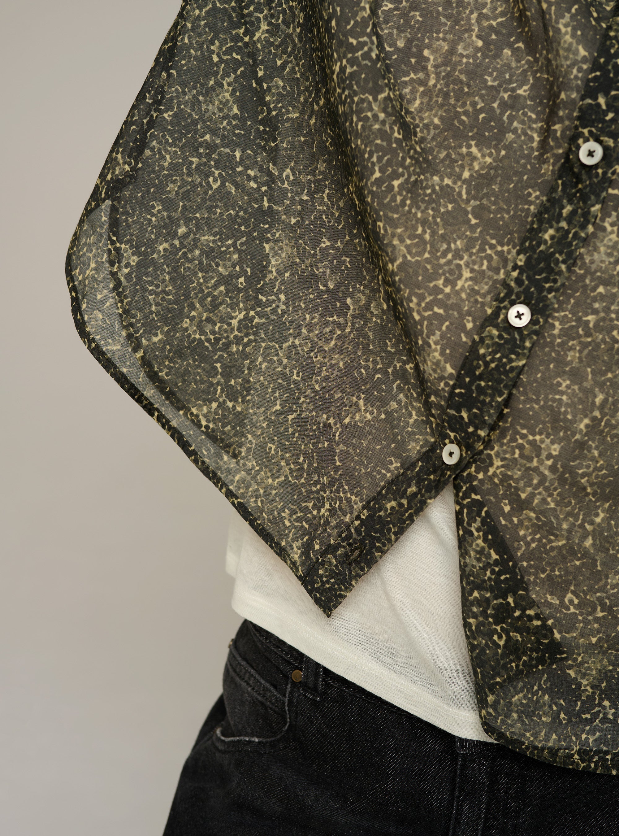 Cotélac Printed long-sleeve cotton-silk voile shirt