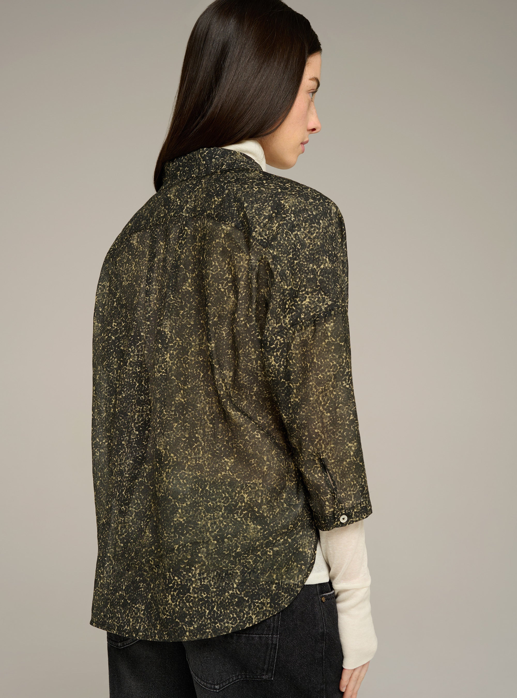 Cotélac Printed long-sleeve cotton-silk voile shirt