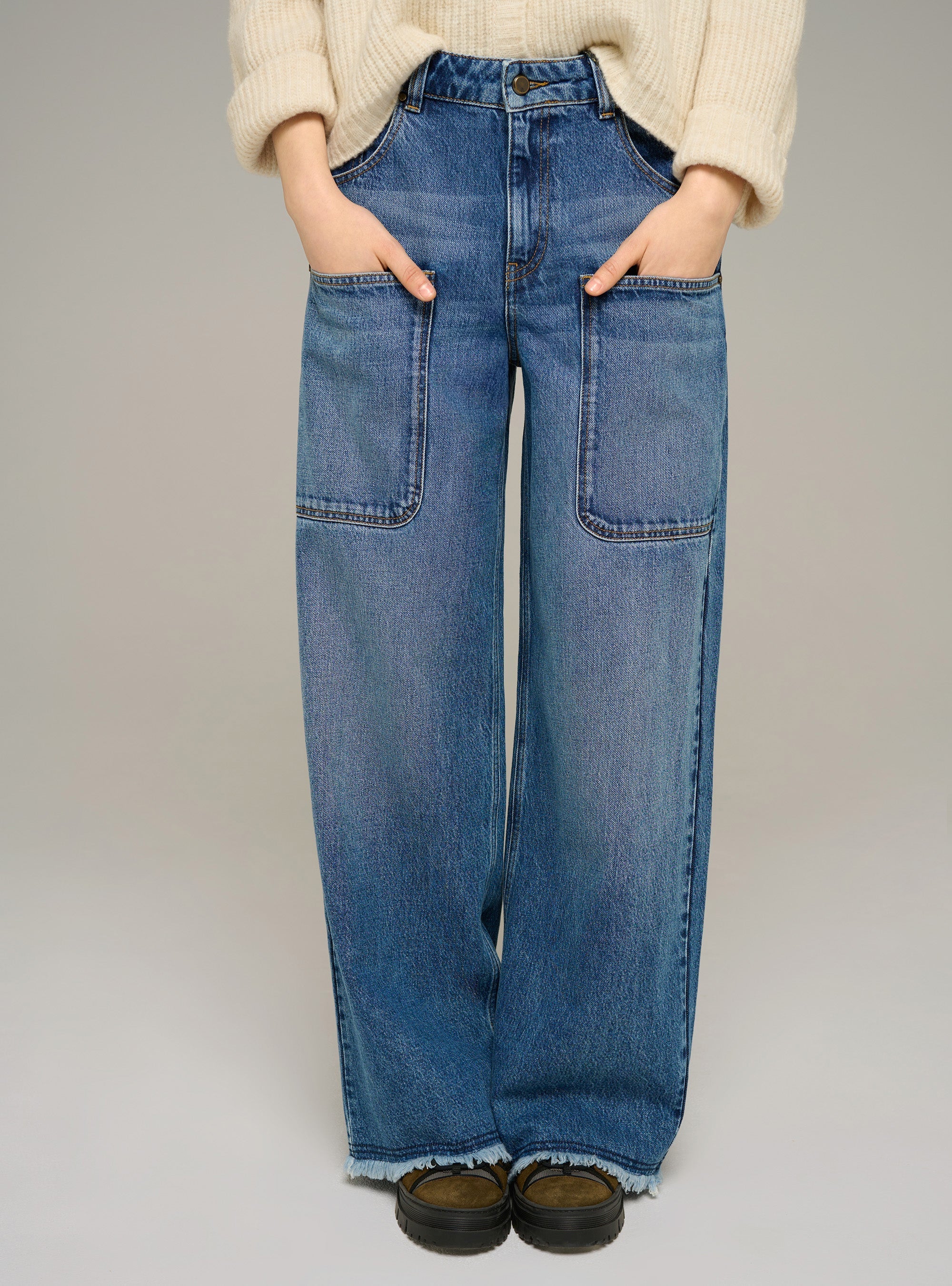 Cotélac Straight-leg cotton-lyocell jeans