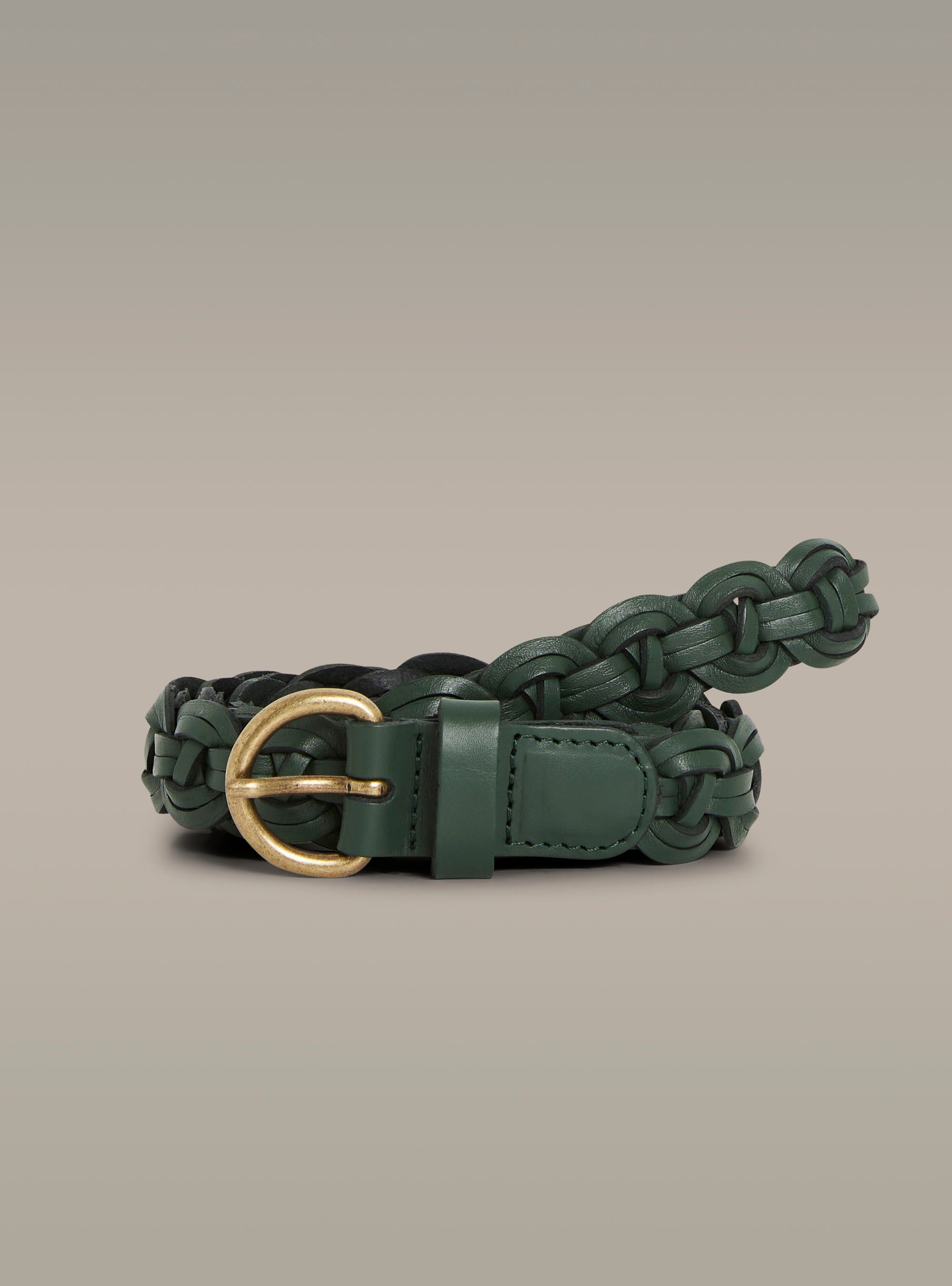 Braided leather belt