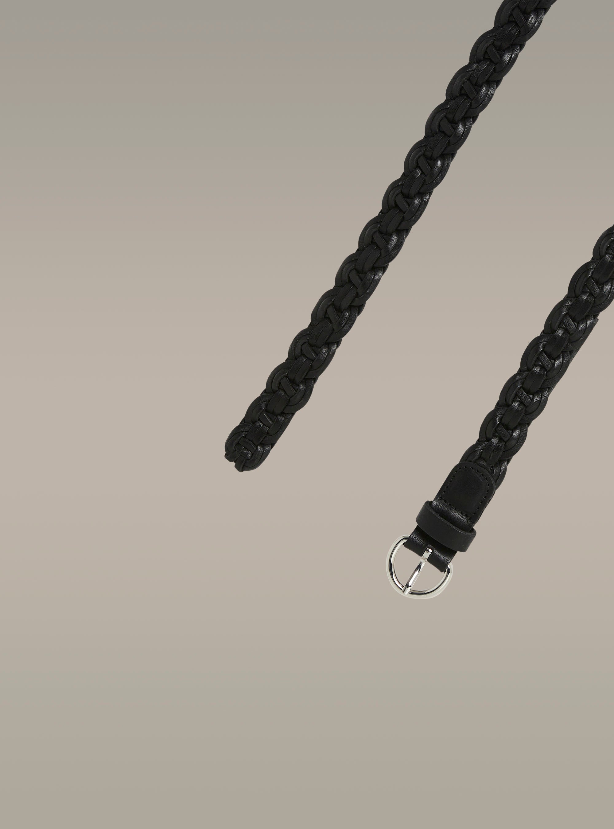 Braided leather belt
