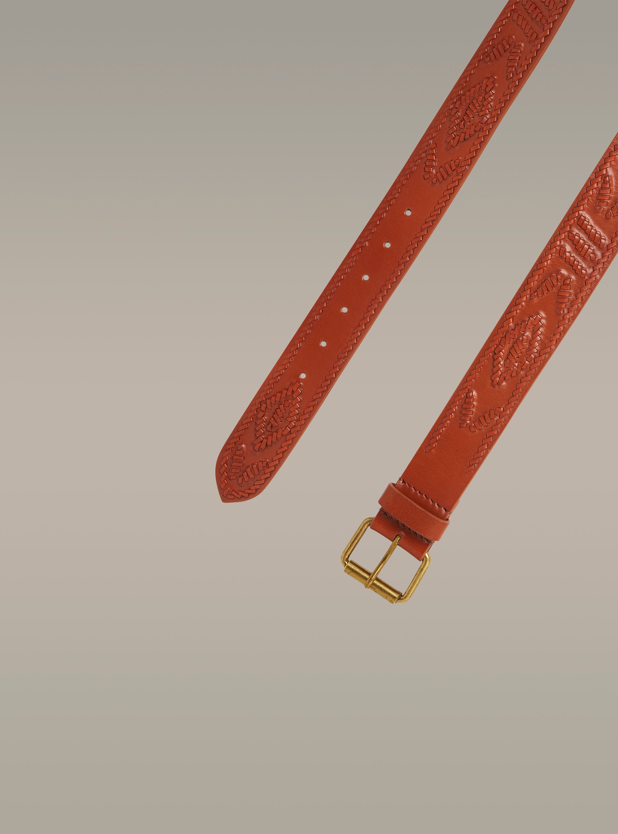 Braided leather belt