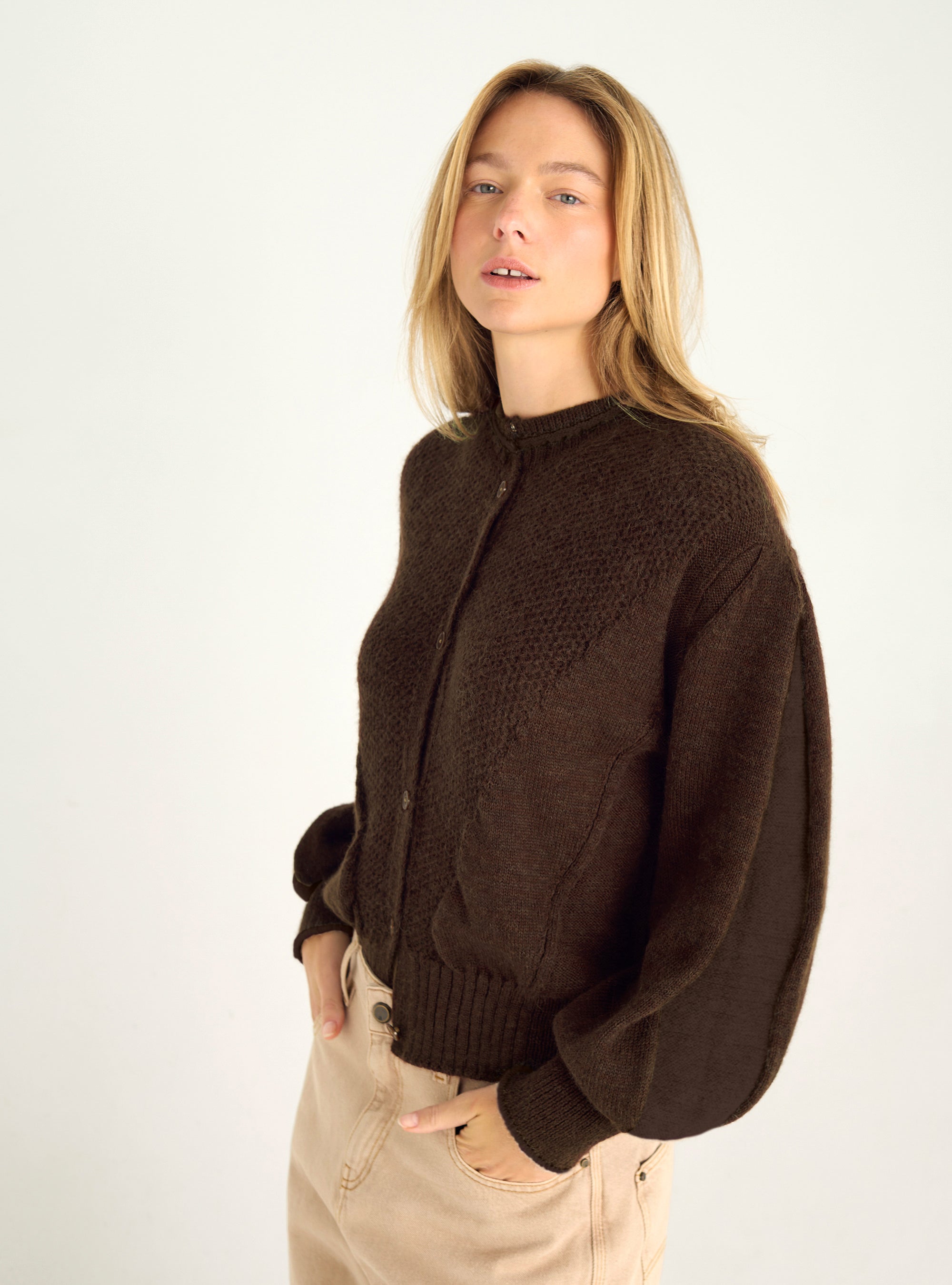 Bomber-style cardigan