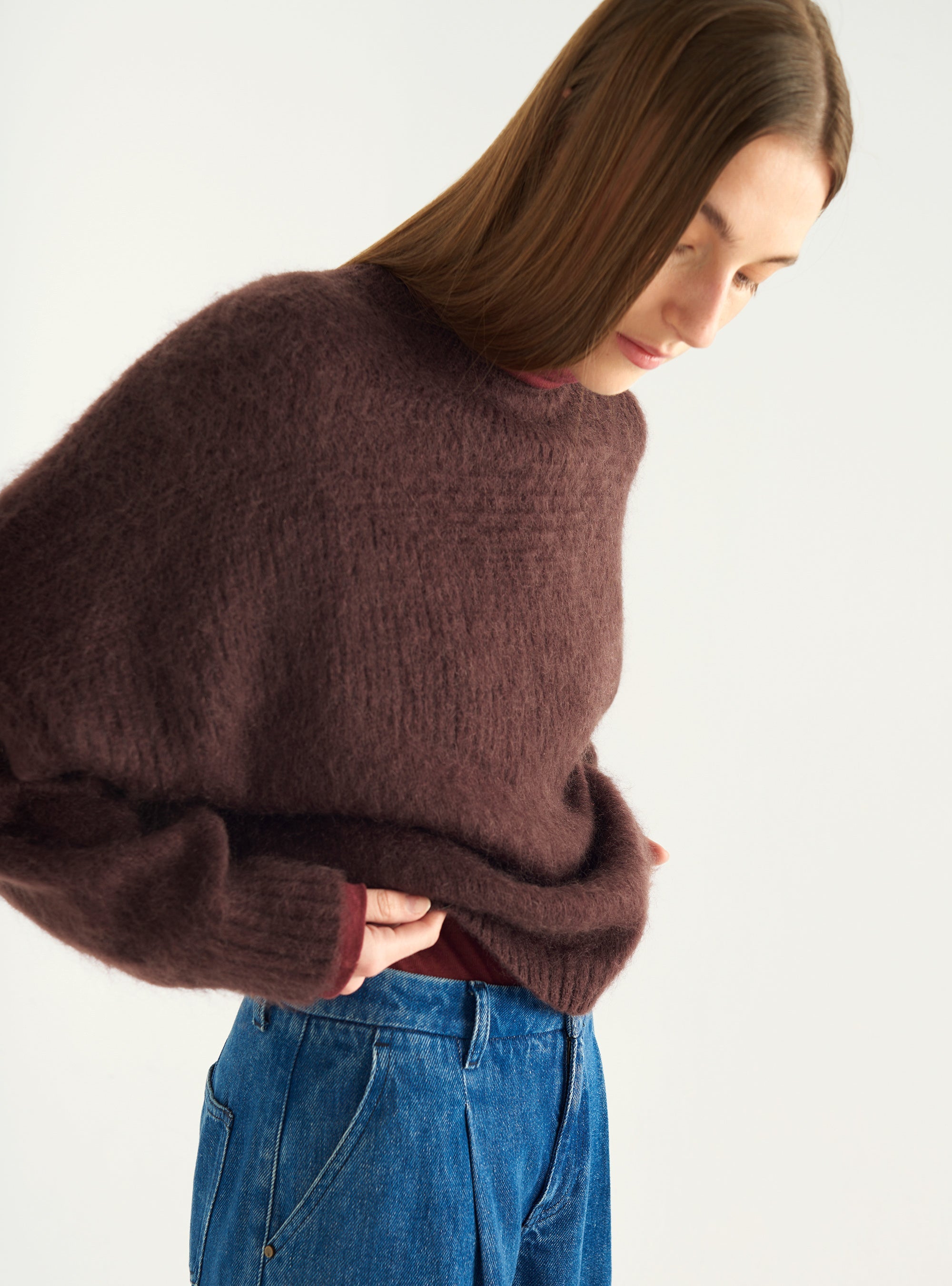 Brushed mohair sweater