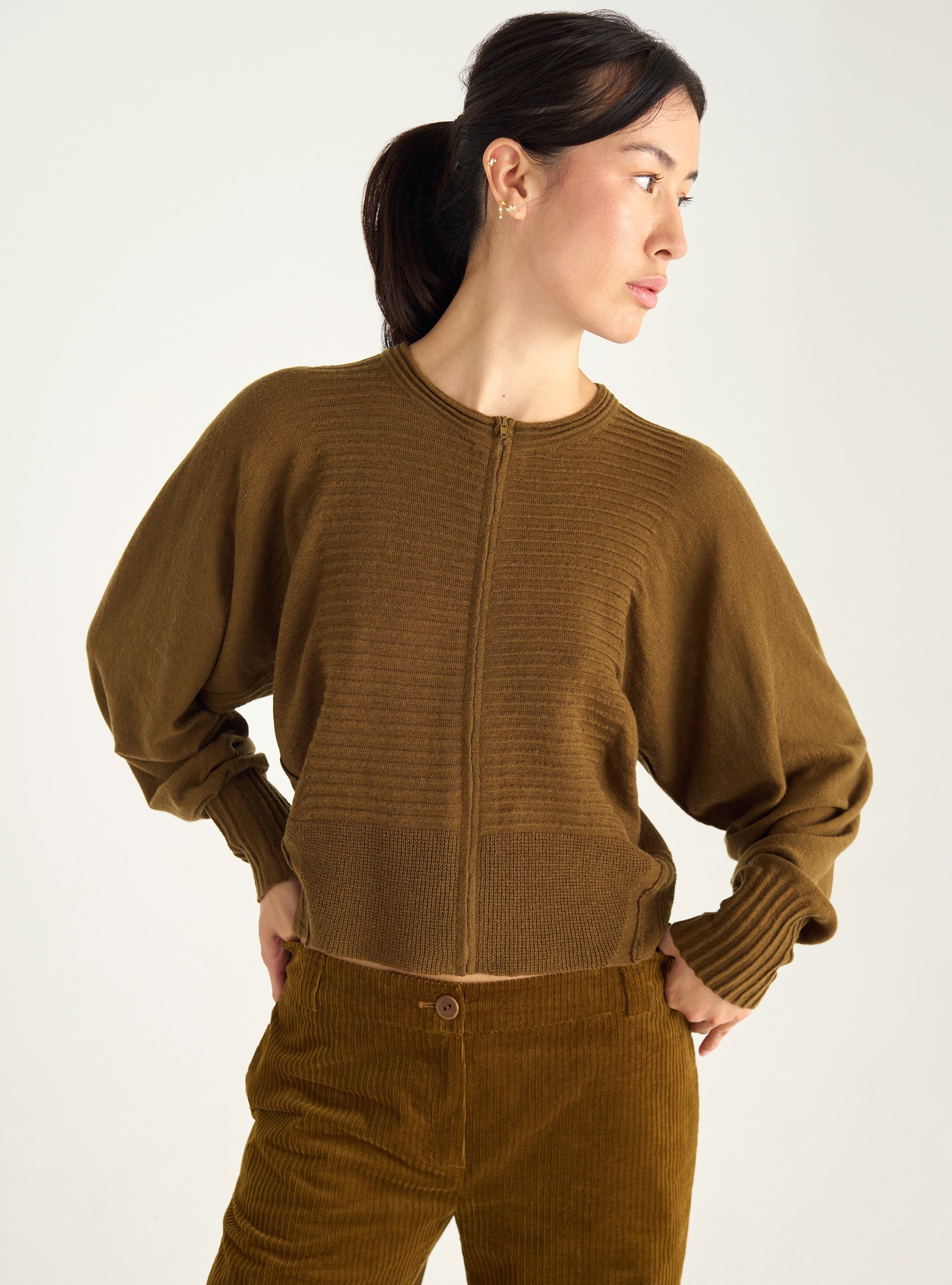 Wool and cotton cardigan