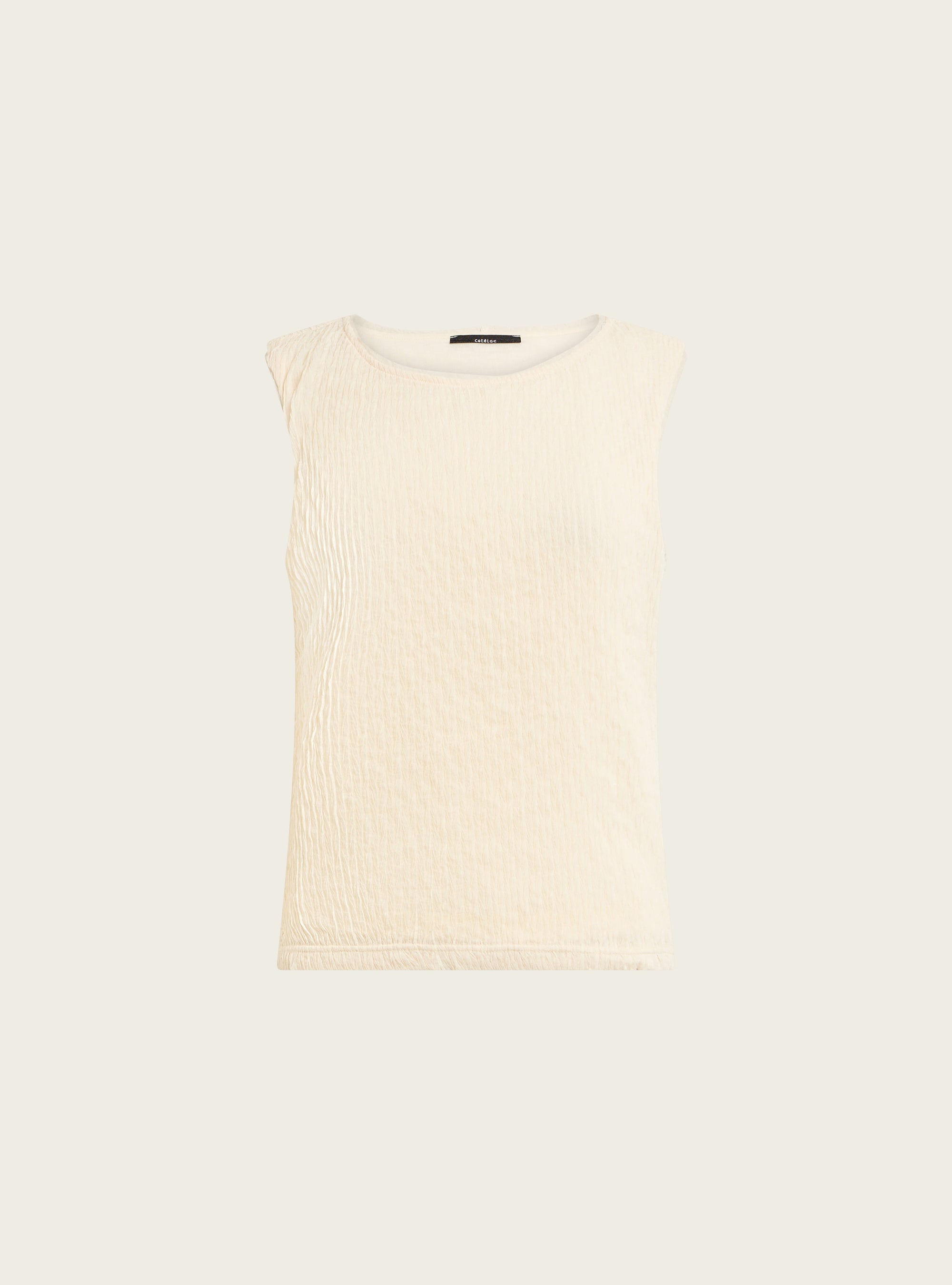 Pleated tank top in double material