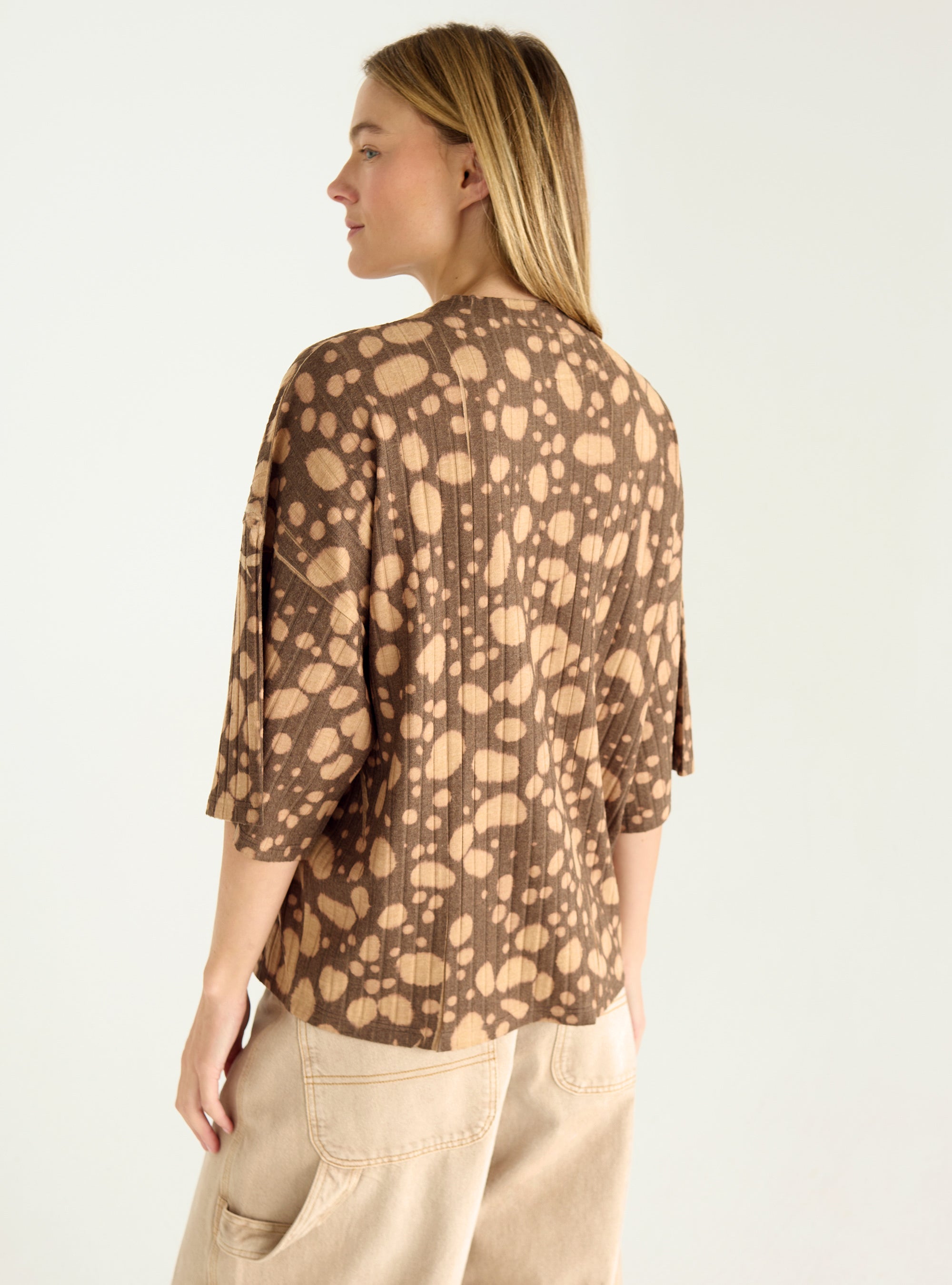 Pleated mesh T-shirt