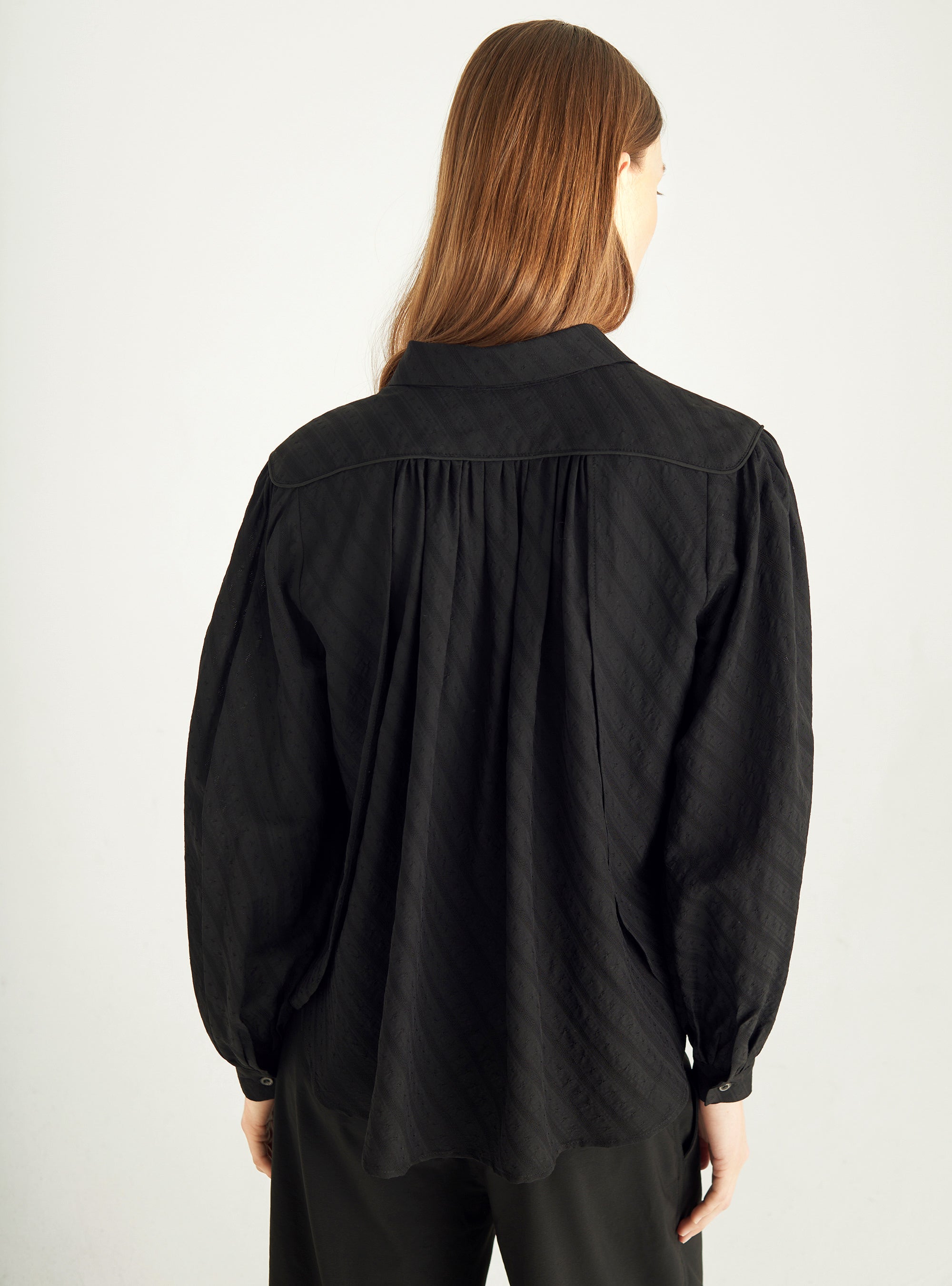 Romantic wool and silk blouse