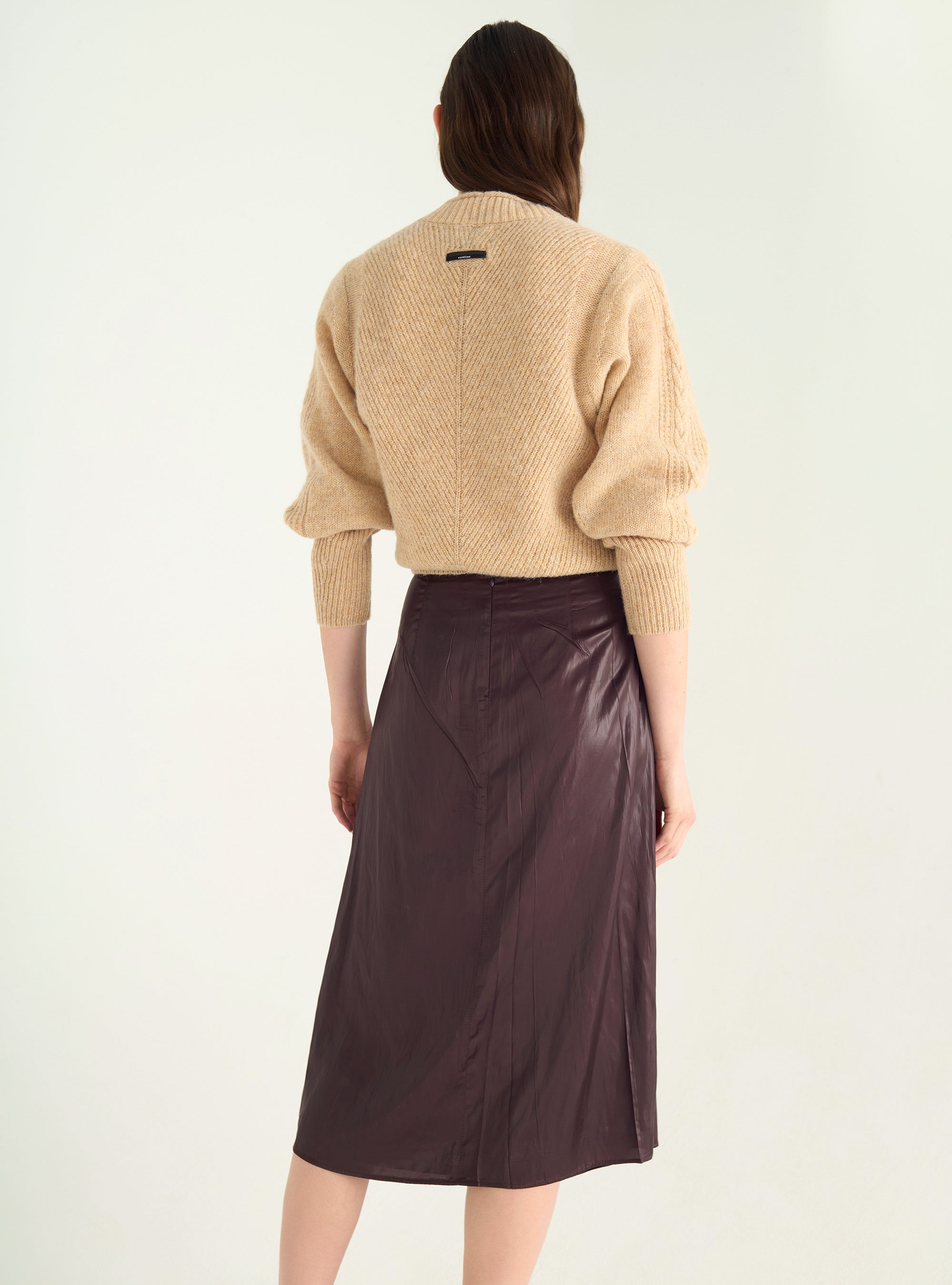 Satin pleated skirt