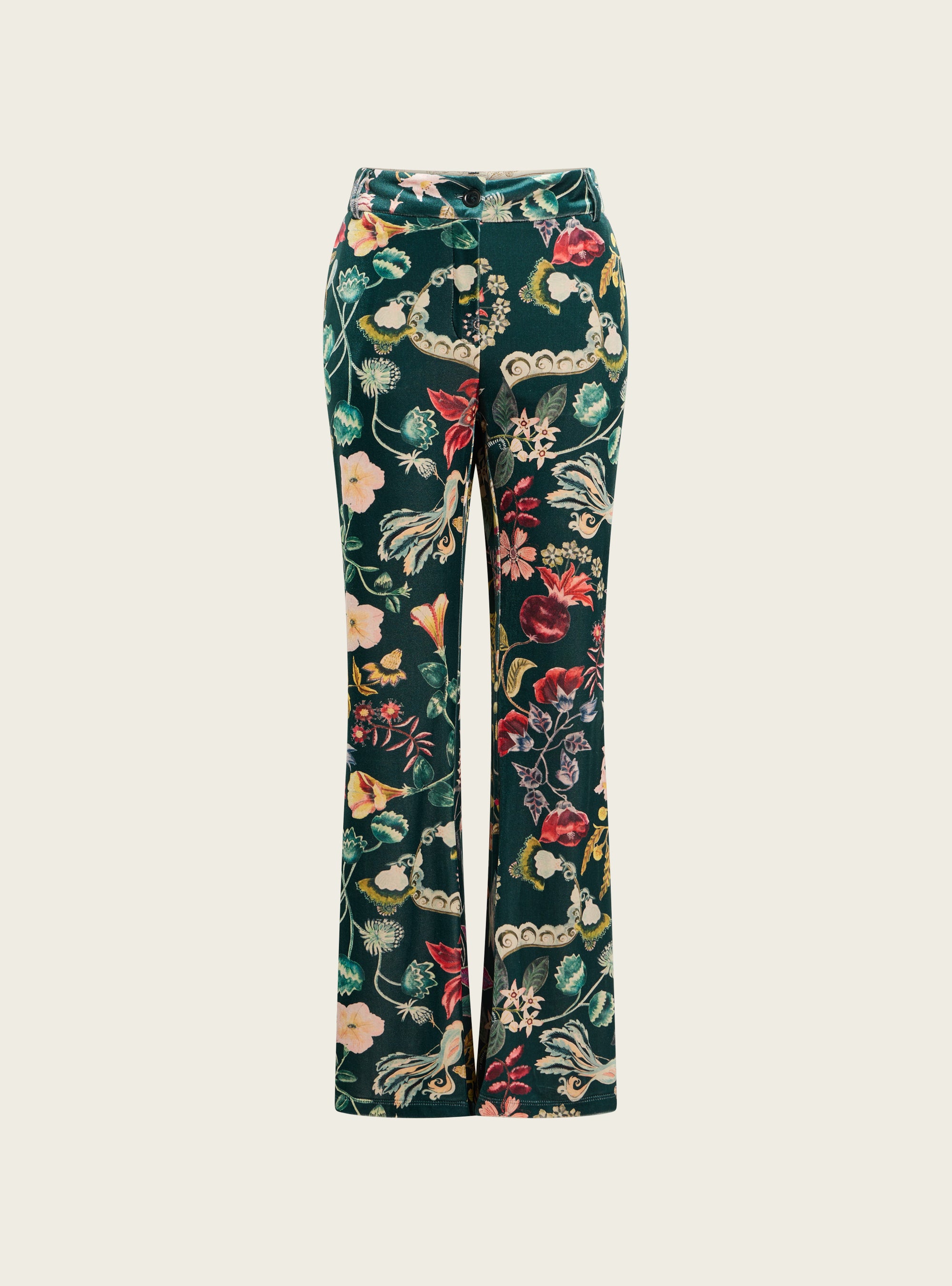 Printed velvet pants