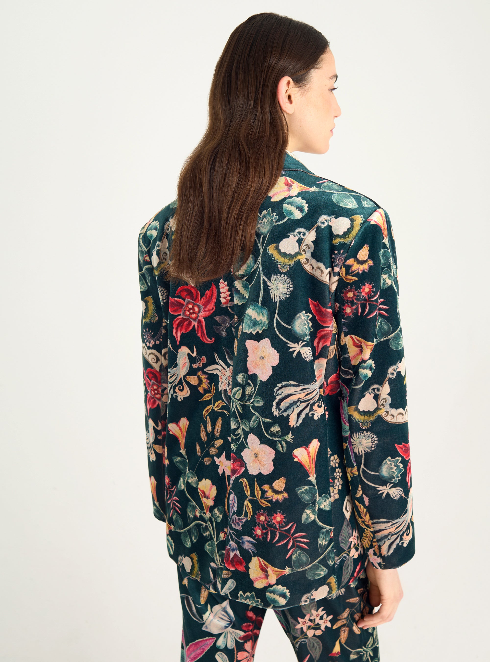 Velvet knit blazer jacket