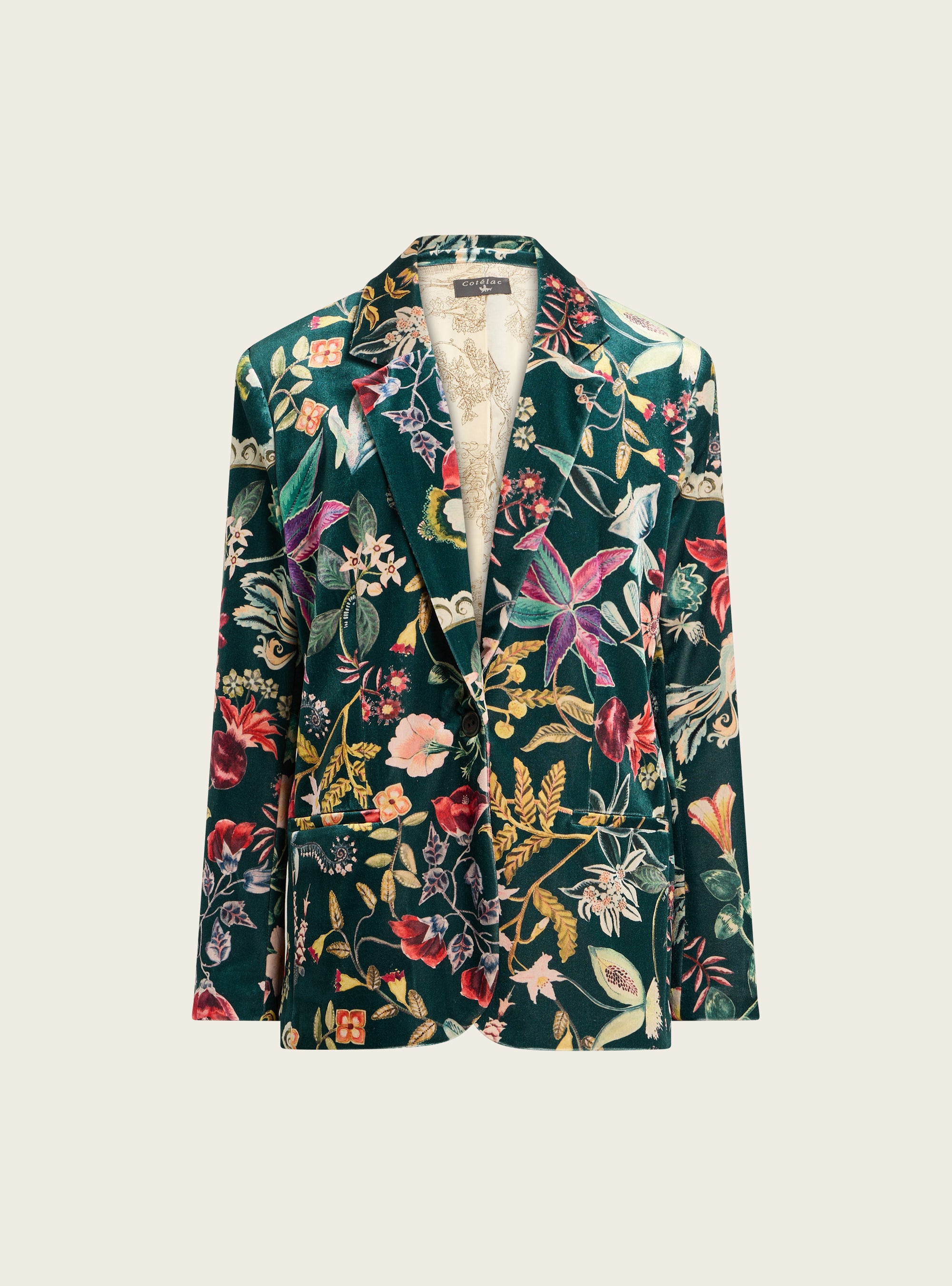 Velvet knit blazer jacket