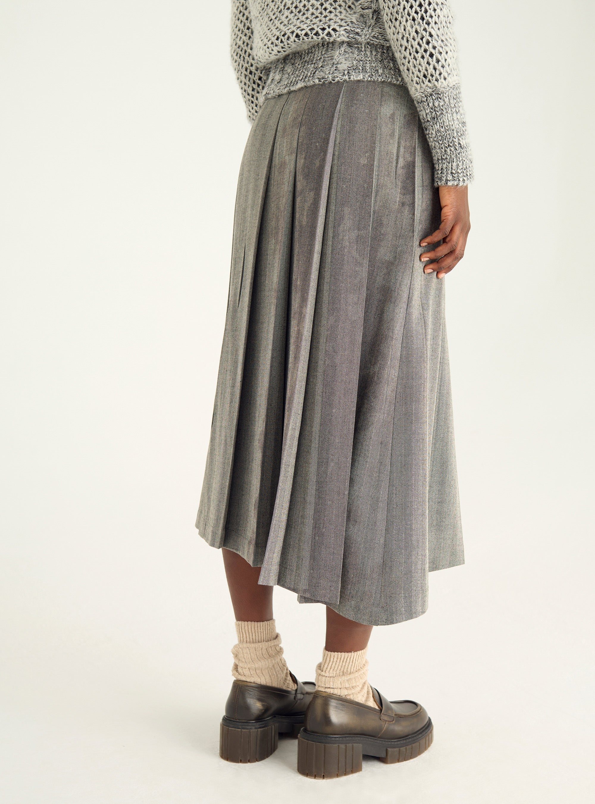 Asymmetrical wrap skirt