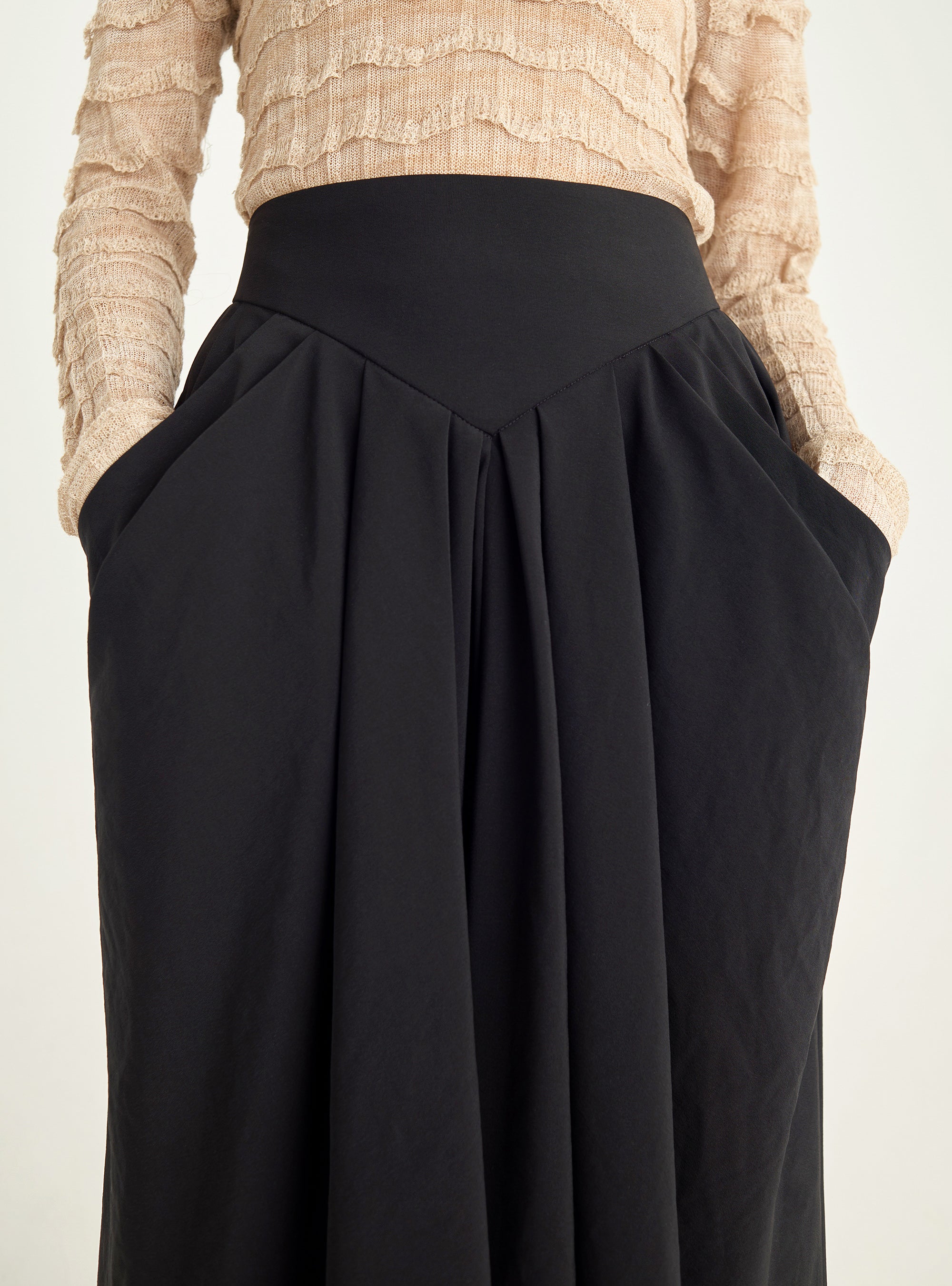 Flared skirt in technical fabric