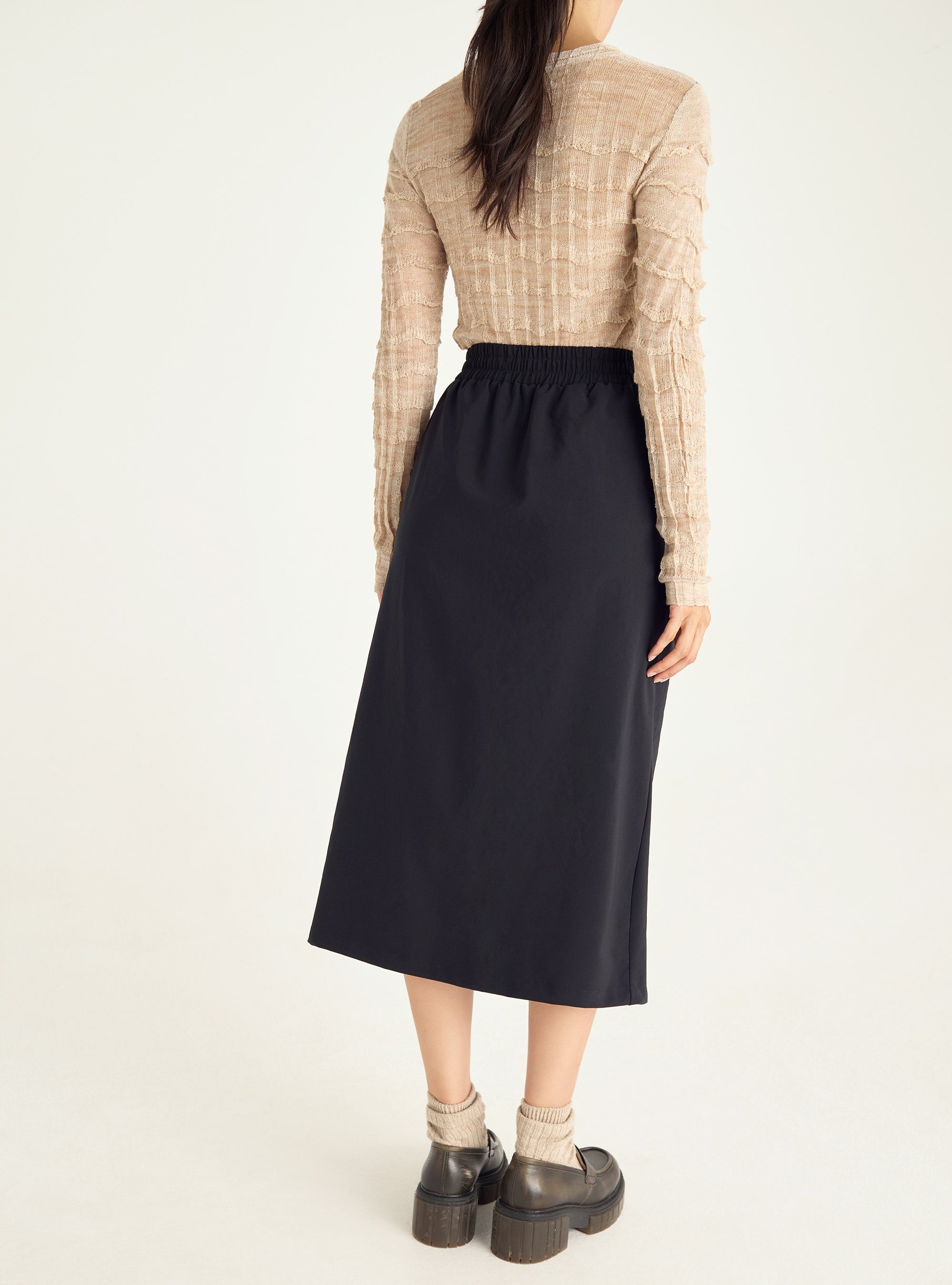 Flared skirt in technical fabric