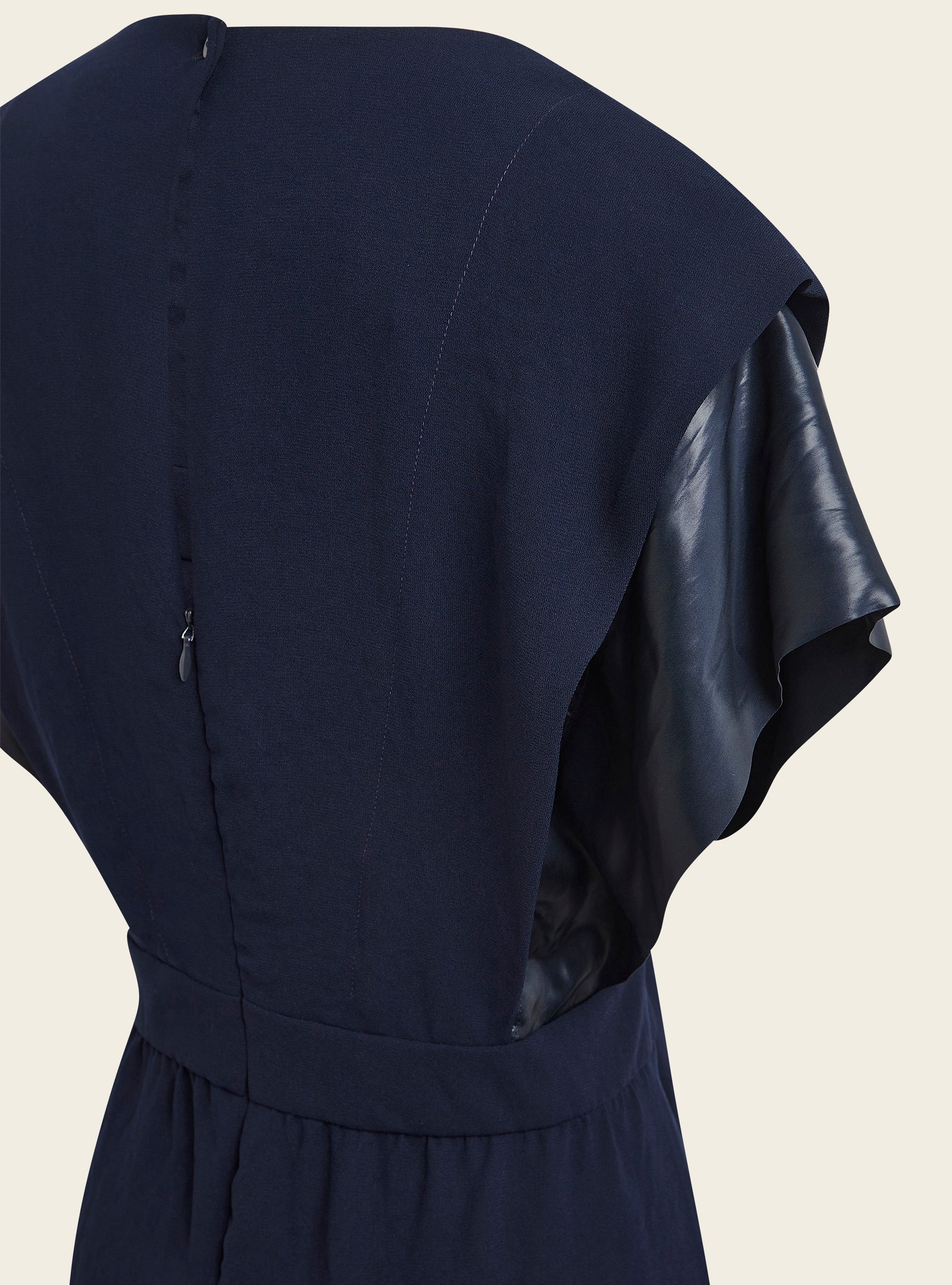 Dress in heavy crepe and satin