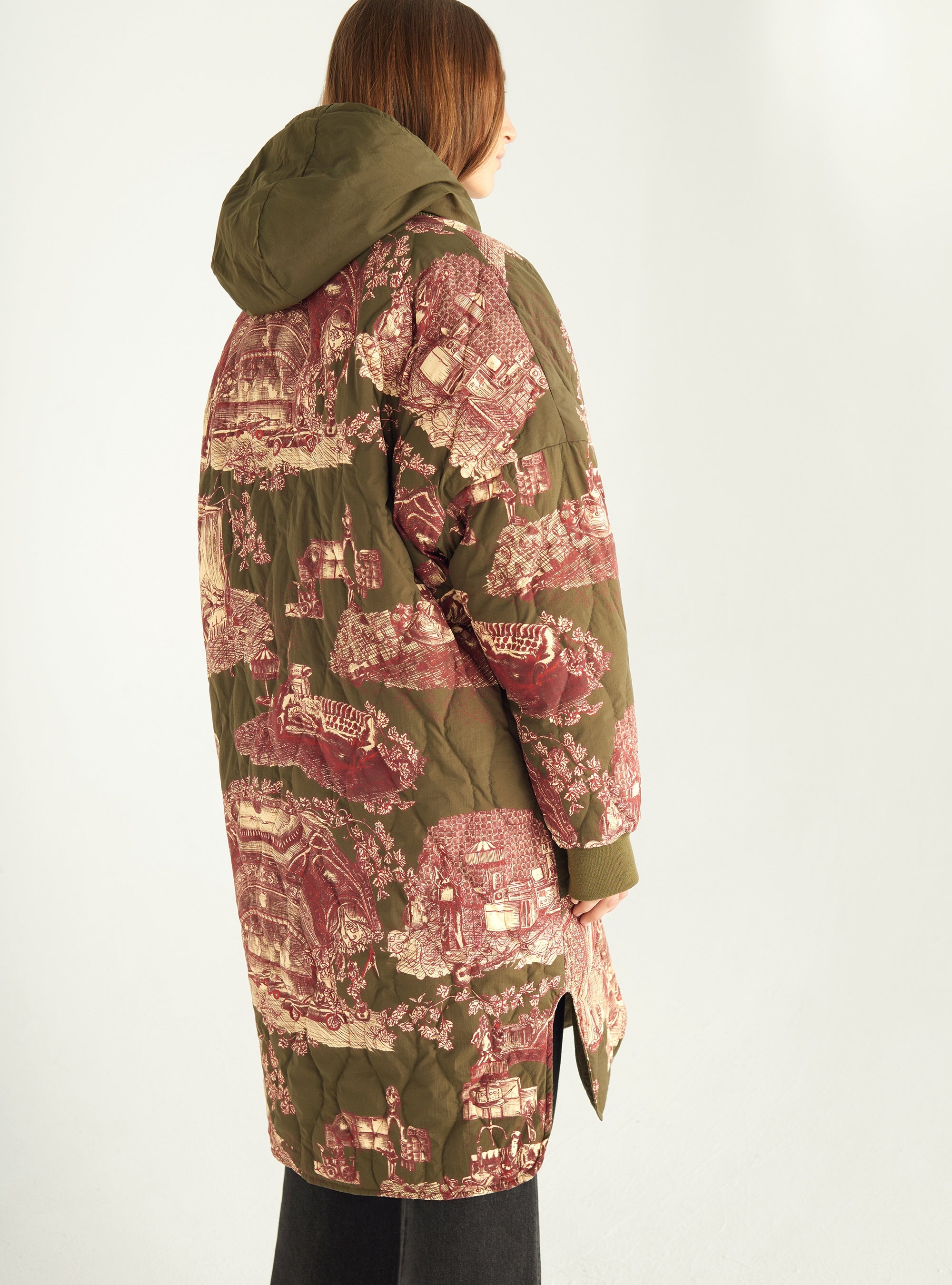 Long reversible down jacket