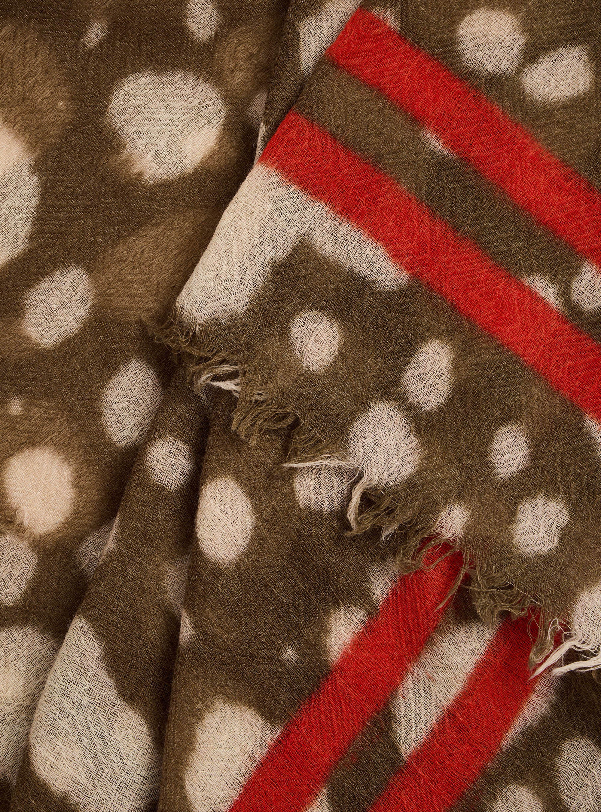 Exclusive printed wool scarf "Wild Watercolor"