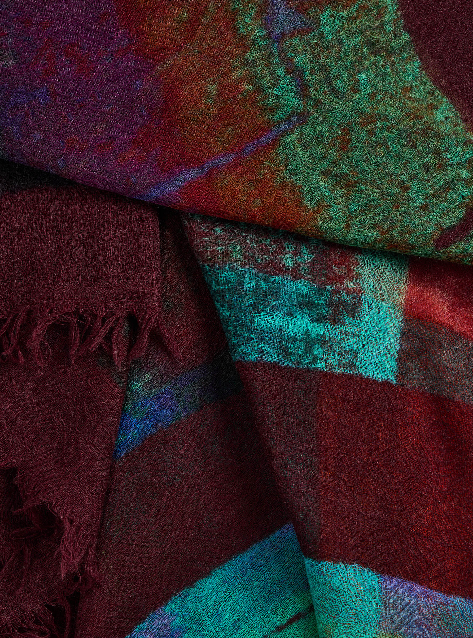 Wool Scarf – Watercolor Geometric Pattern