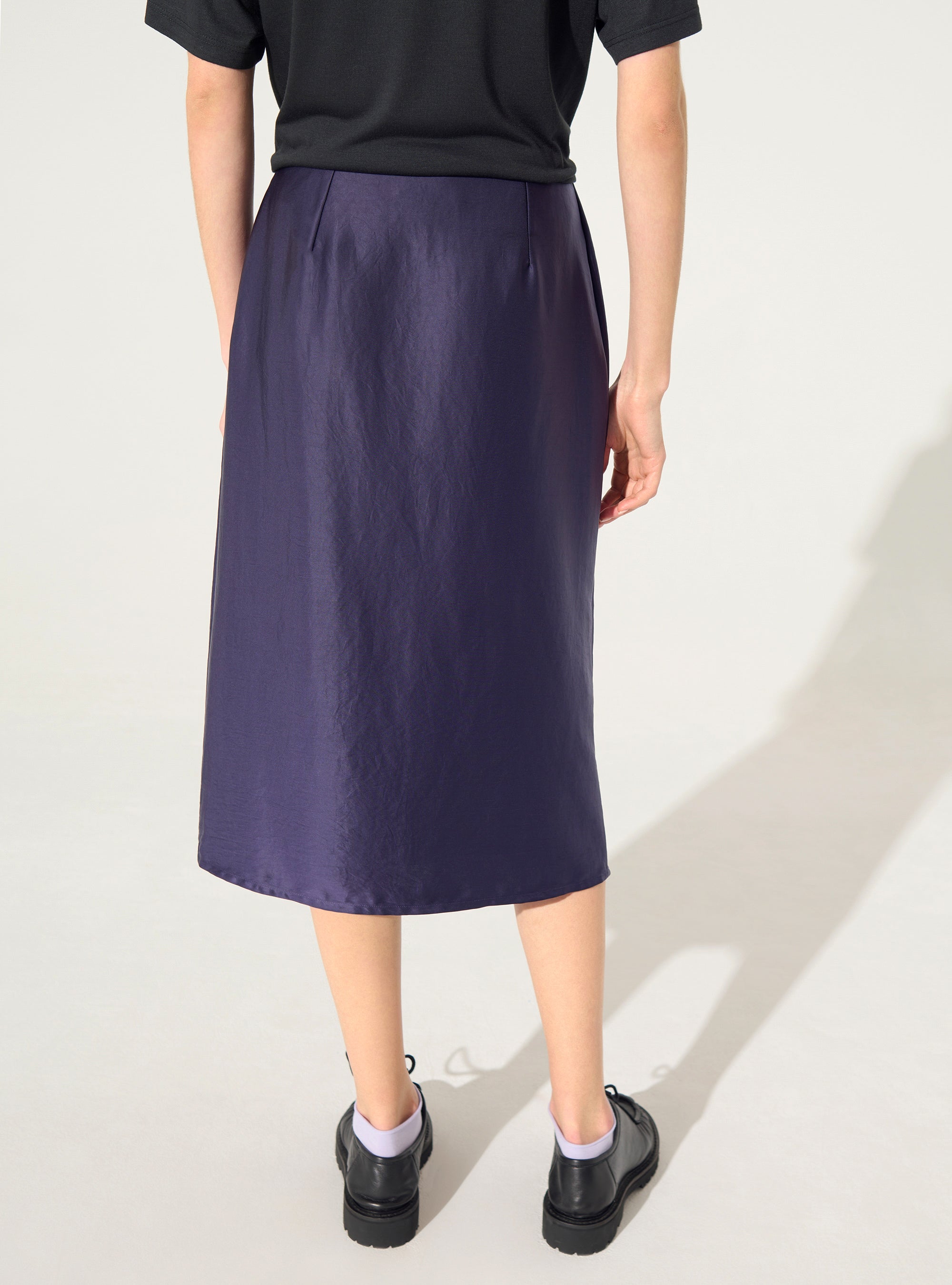 Purple satin skirt