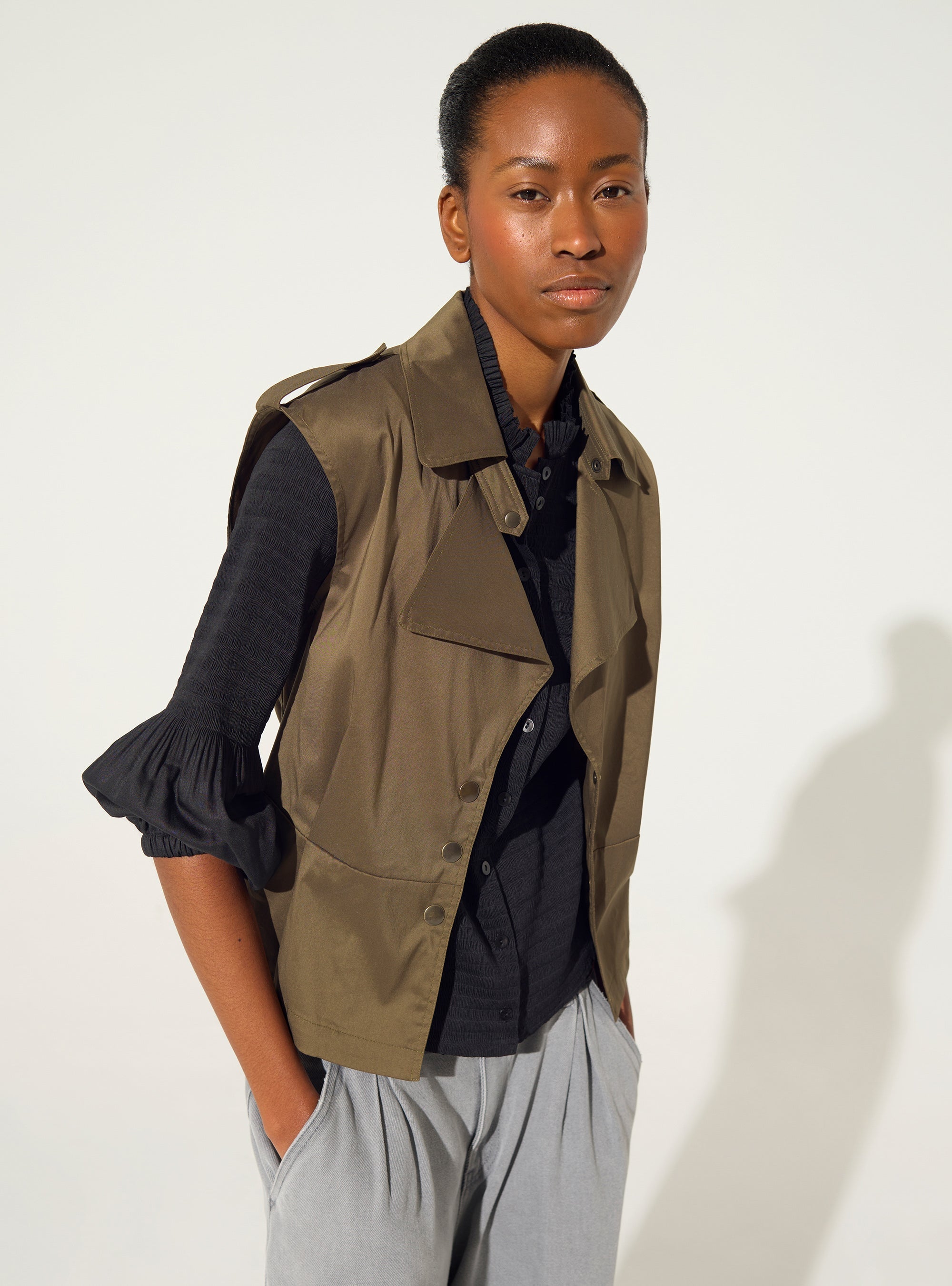 Khaki cotton shirt
