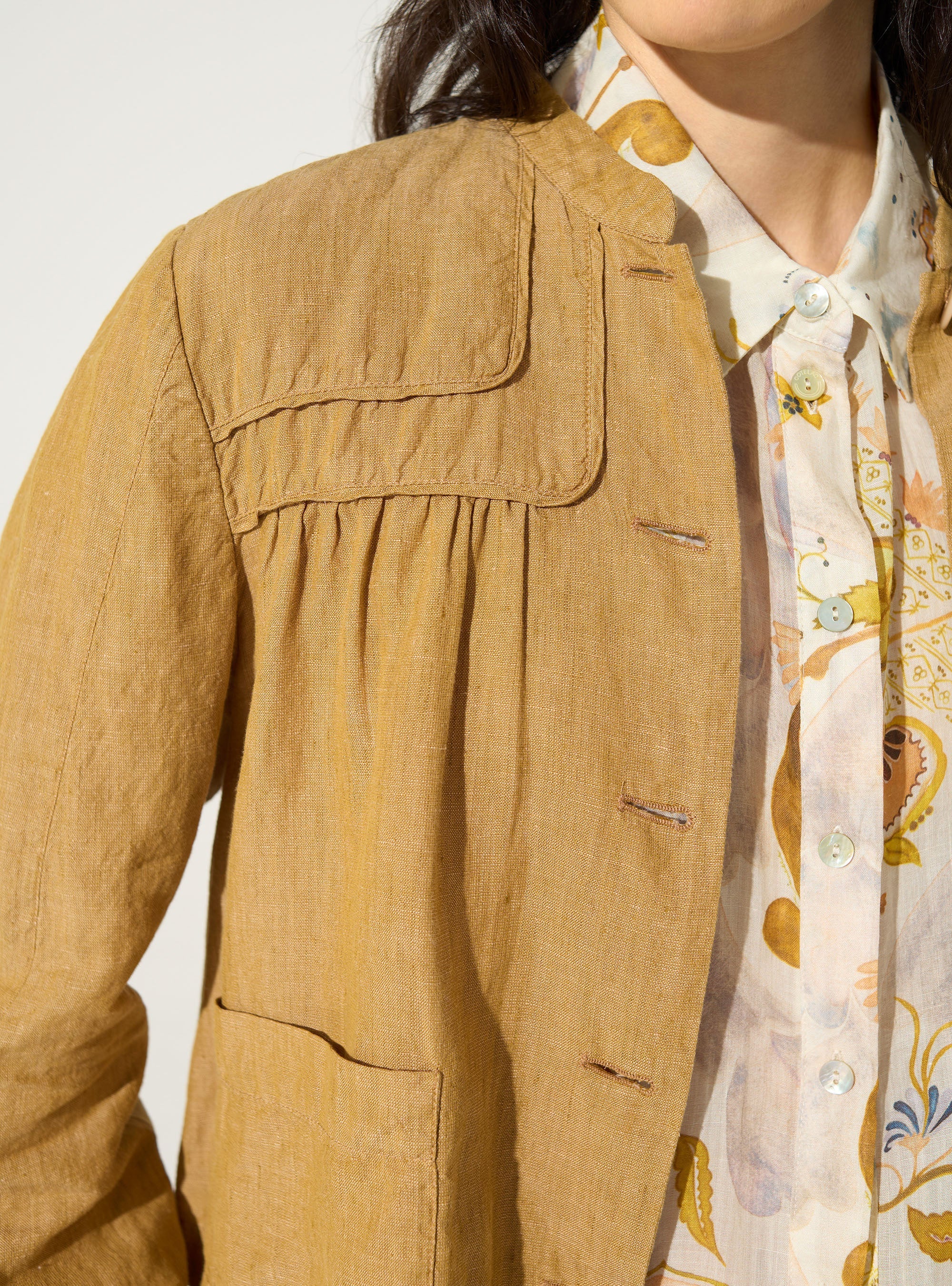 Loose brown linen and cotton jacket