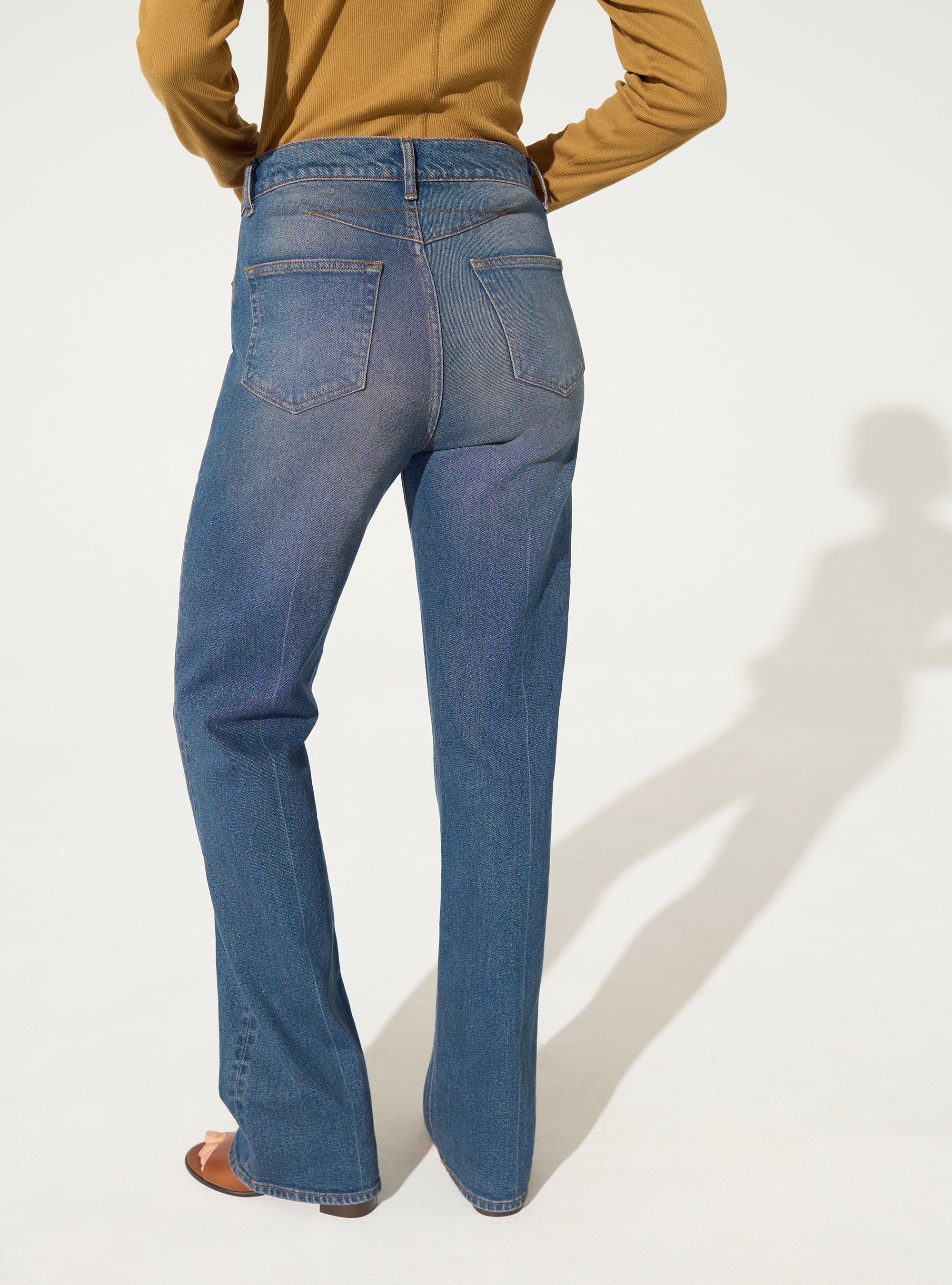 Blue cotton flared jeans