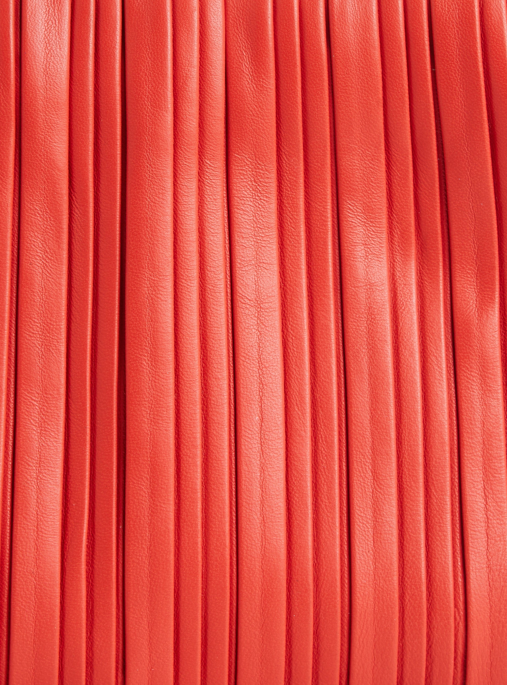 Small pleated bag in red leather