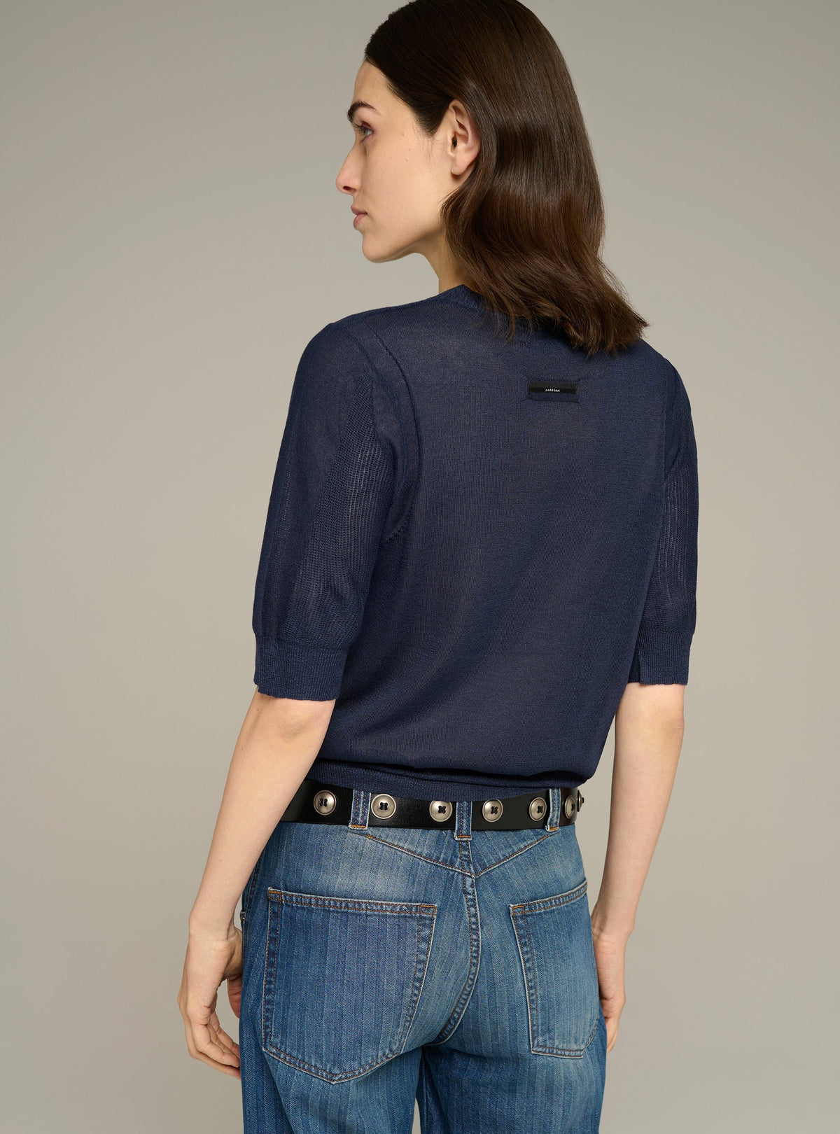 Cotélac Printed short-sleeve crewneck sweater