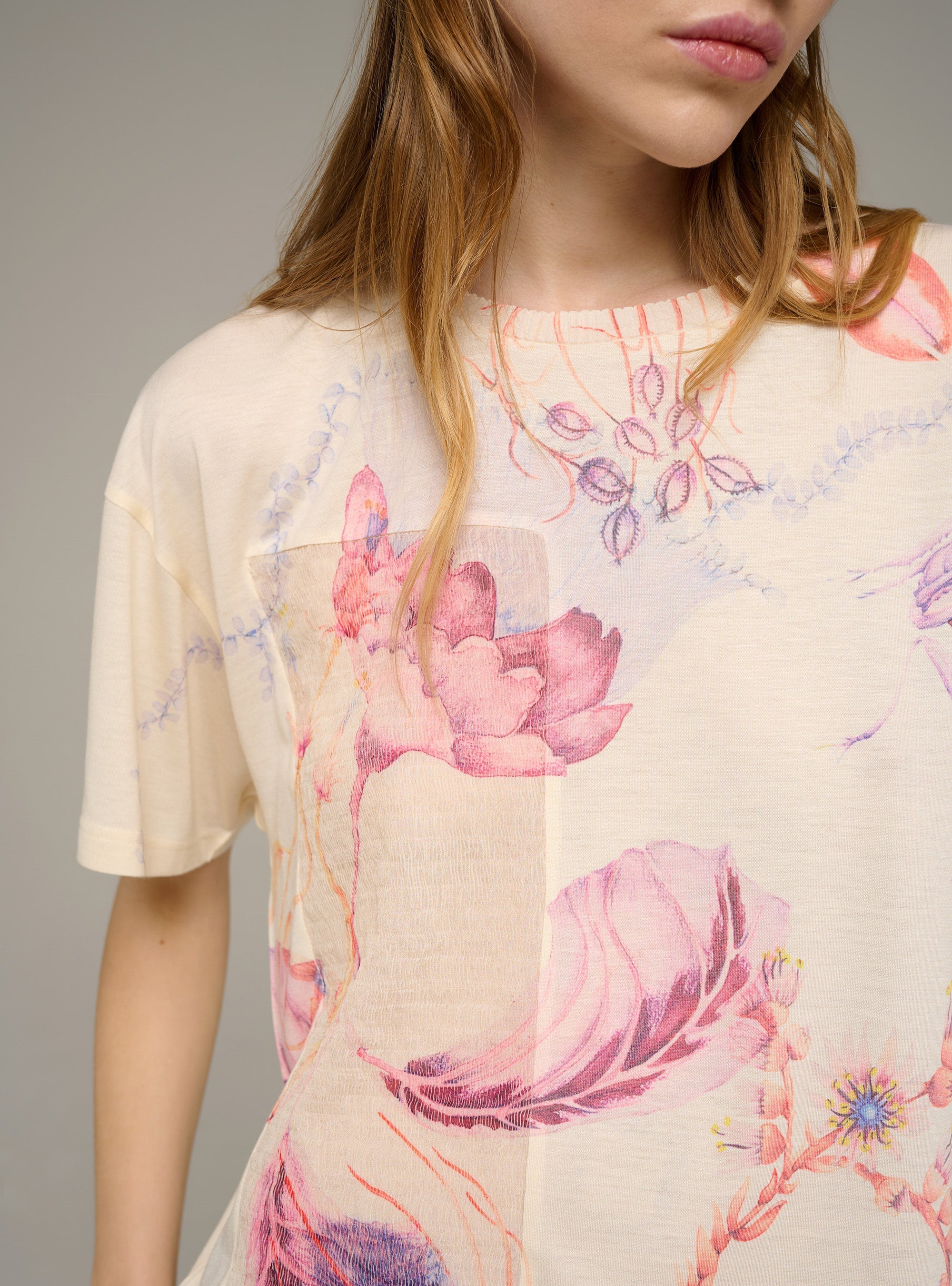 Cotélac Large floral-print tee