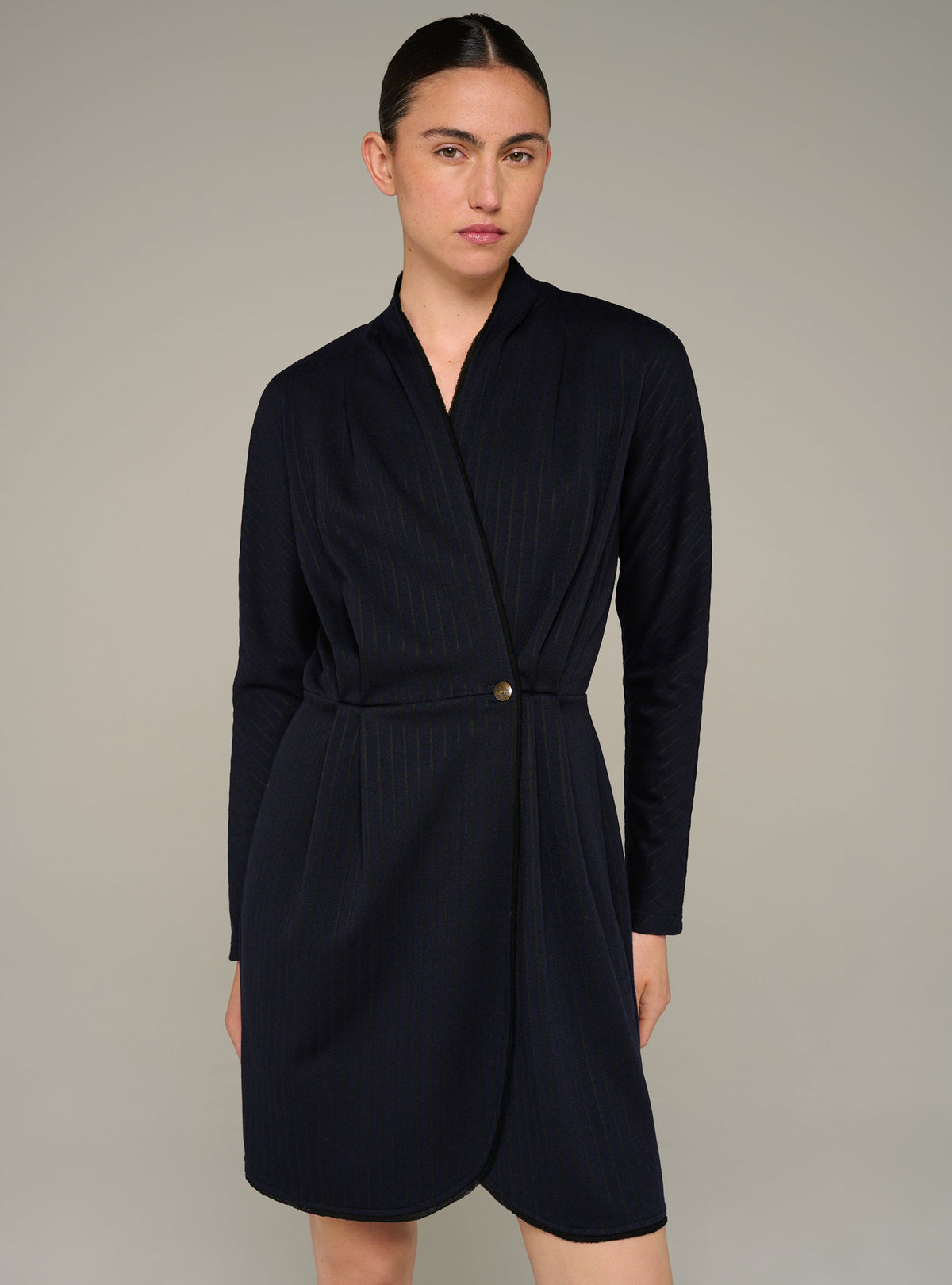 Cotélac Long-sleeve knit wrap mini dress