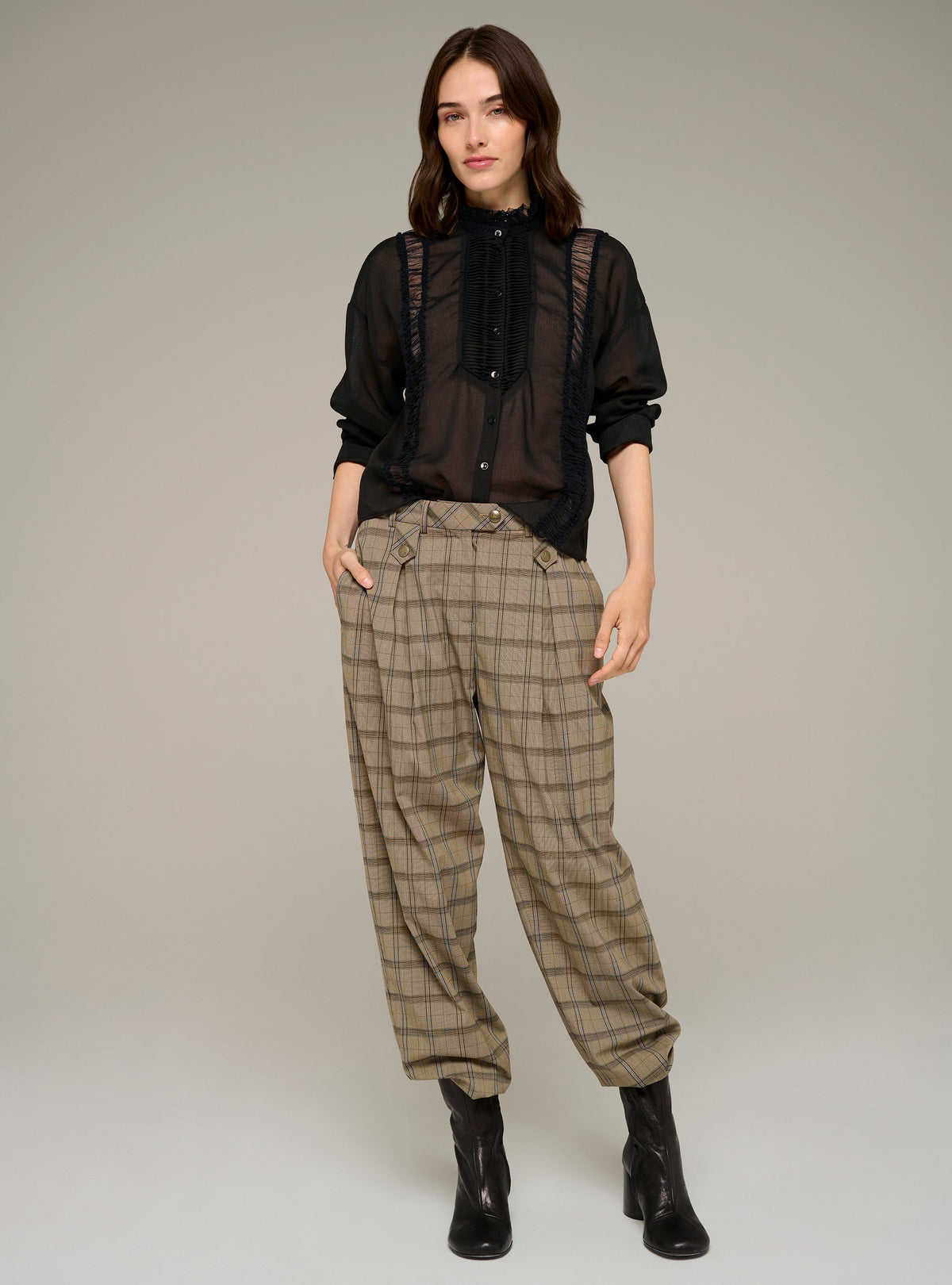 Cotélac Pleated long-sleeve shirt
